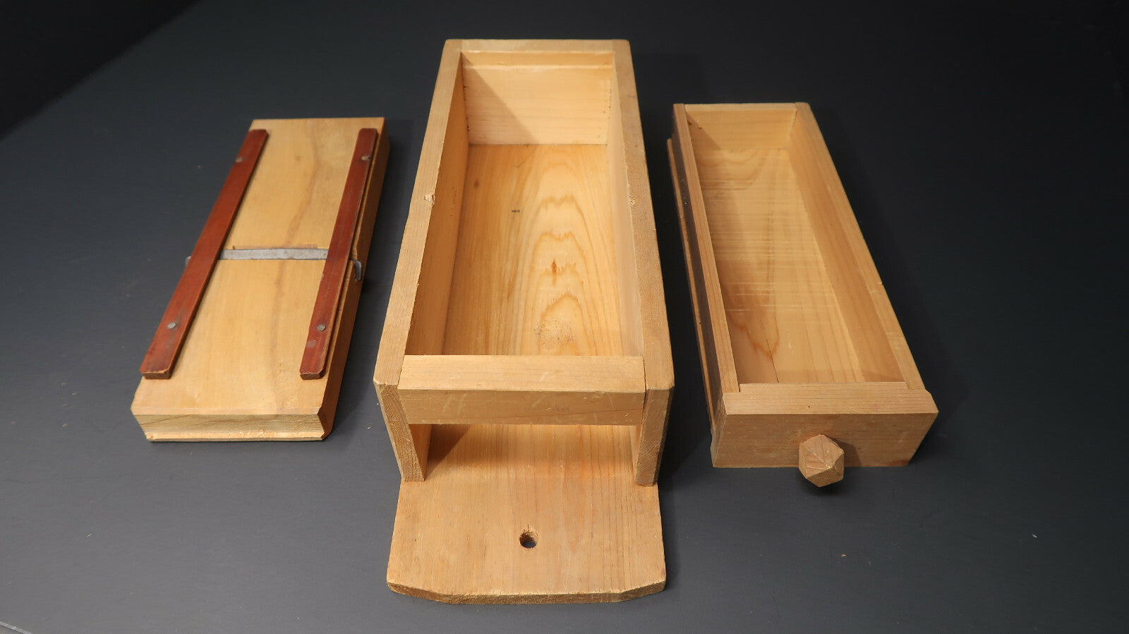 Lot of 3 Vintage Japanese Wooden Bonito Sharpener & Vegetable Slicer
