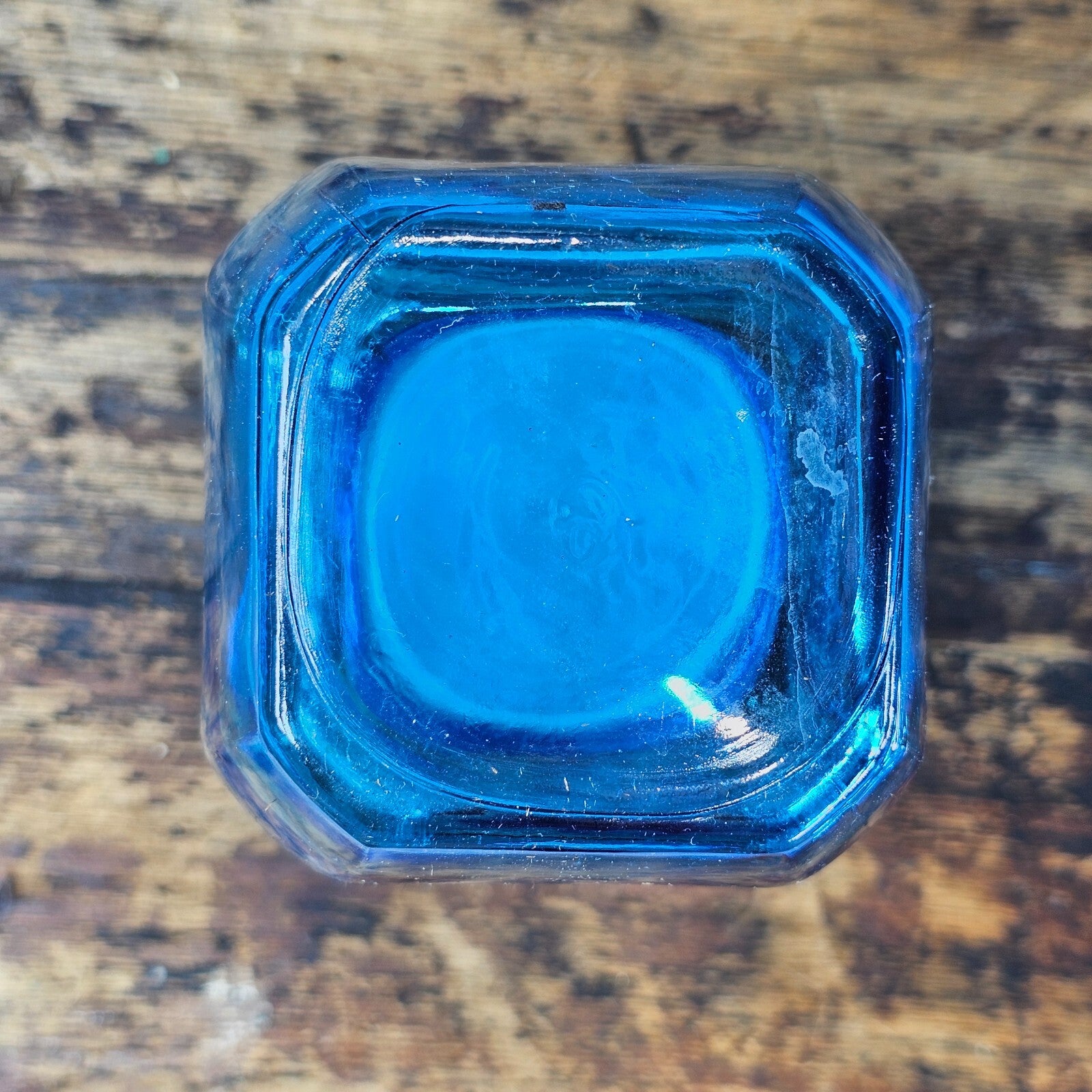 Vintage Cobalt Blue Glass Apothecary Jar 2.75"L x 2.75"W x 4.25"H