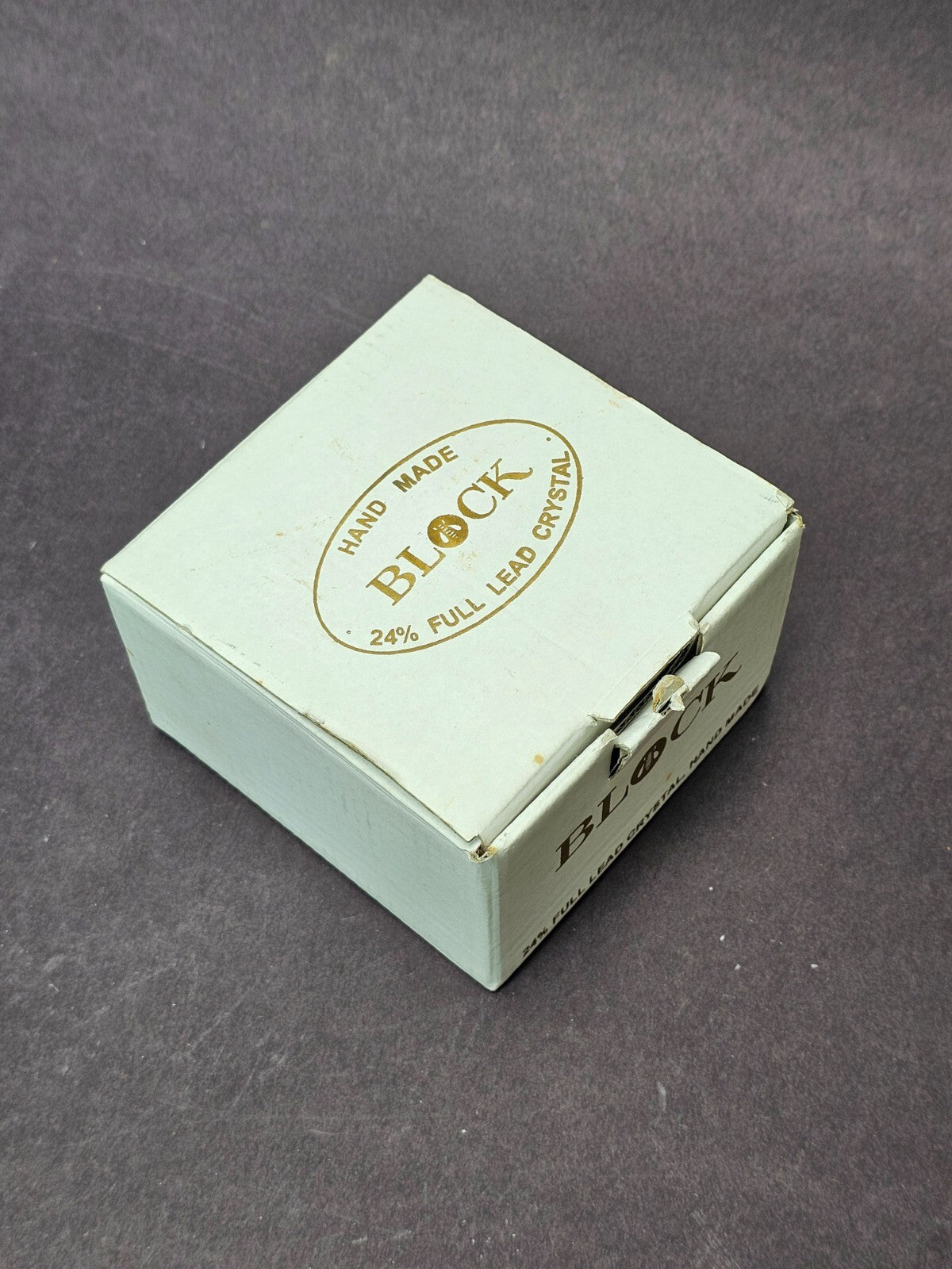 BLOCK Czech 24% Full Lead Crystal Glass Orion Heart Box Container NOS