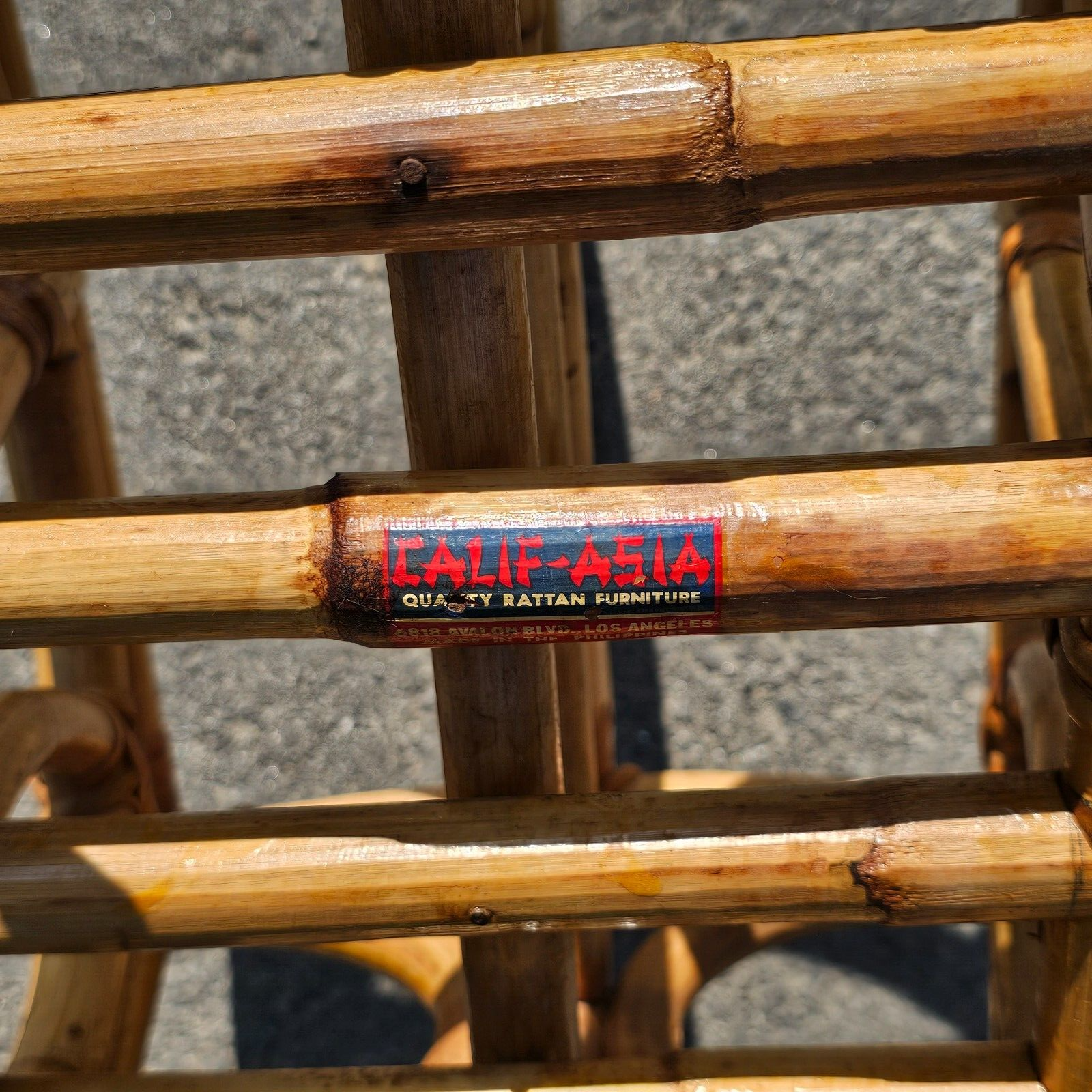 Vintage Calif-Asia Rattan Bamboo Boho Tiki Magazine Rack