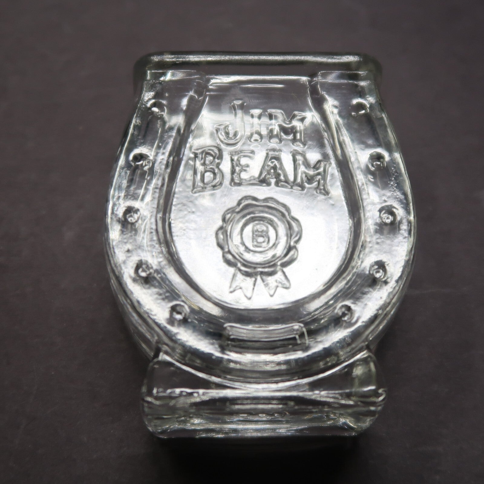 Jim Beam Horseshoe Shaped Shot Glass Toothpick Holder H 2.5"