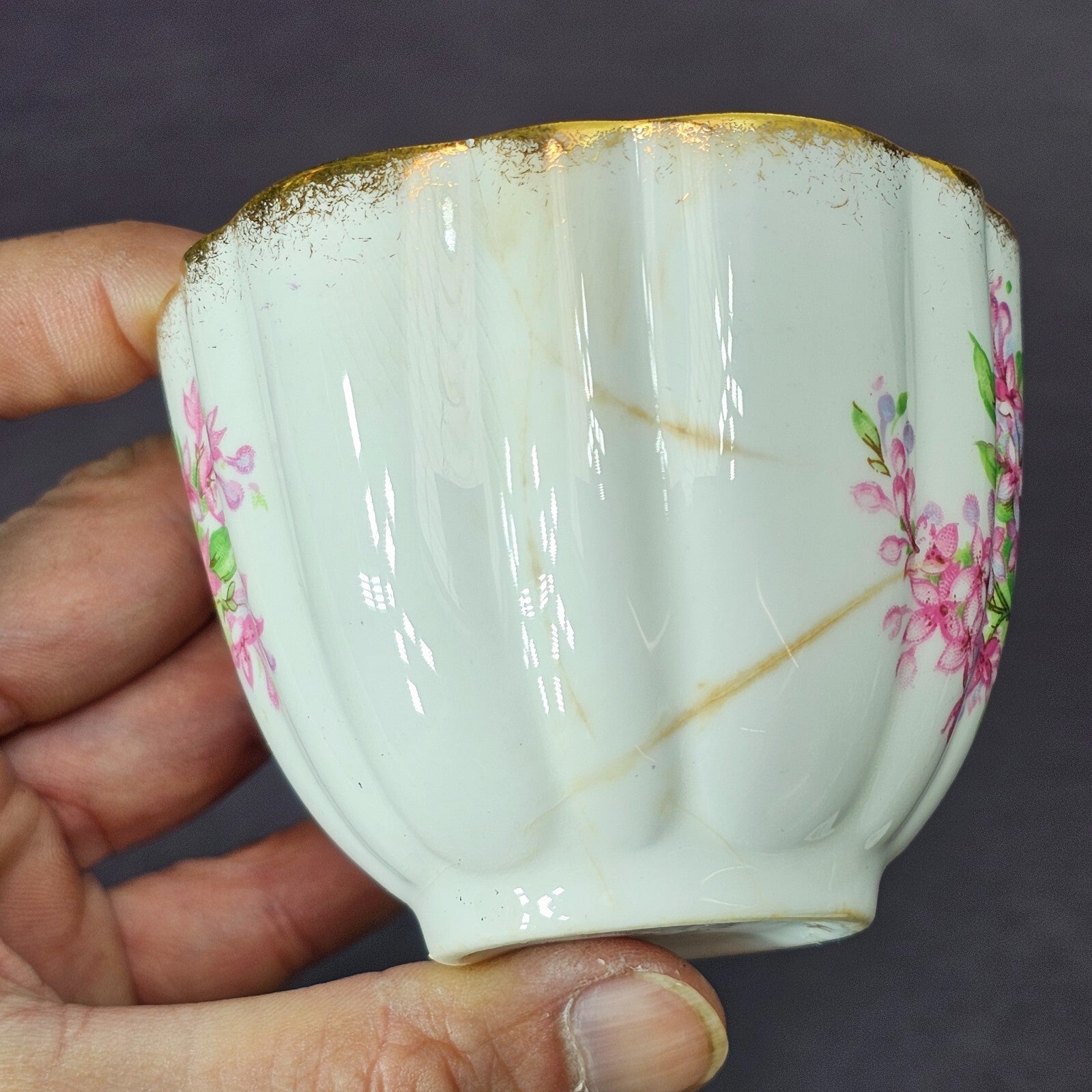 Vintage Taylor and Kent Gold Trim Teacup & Saucer Set From England