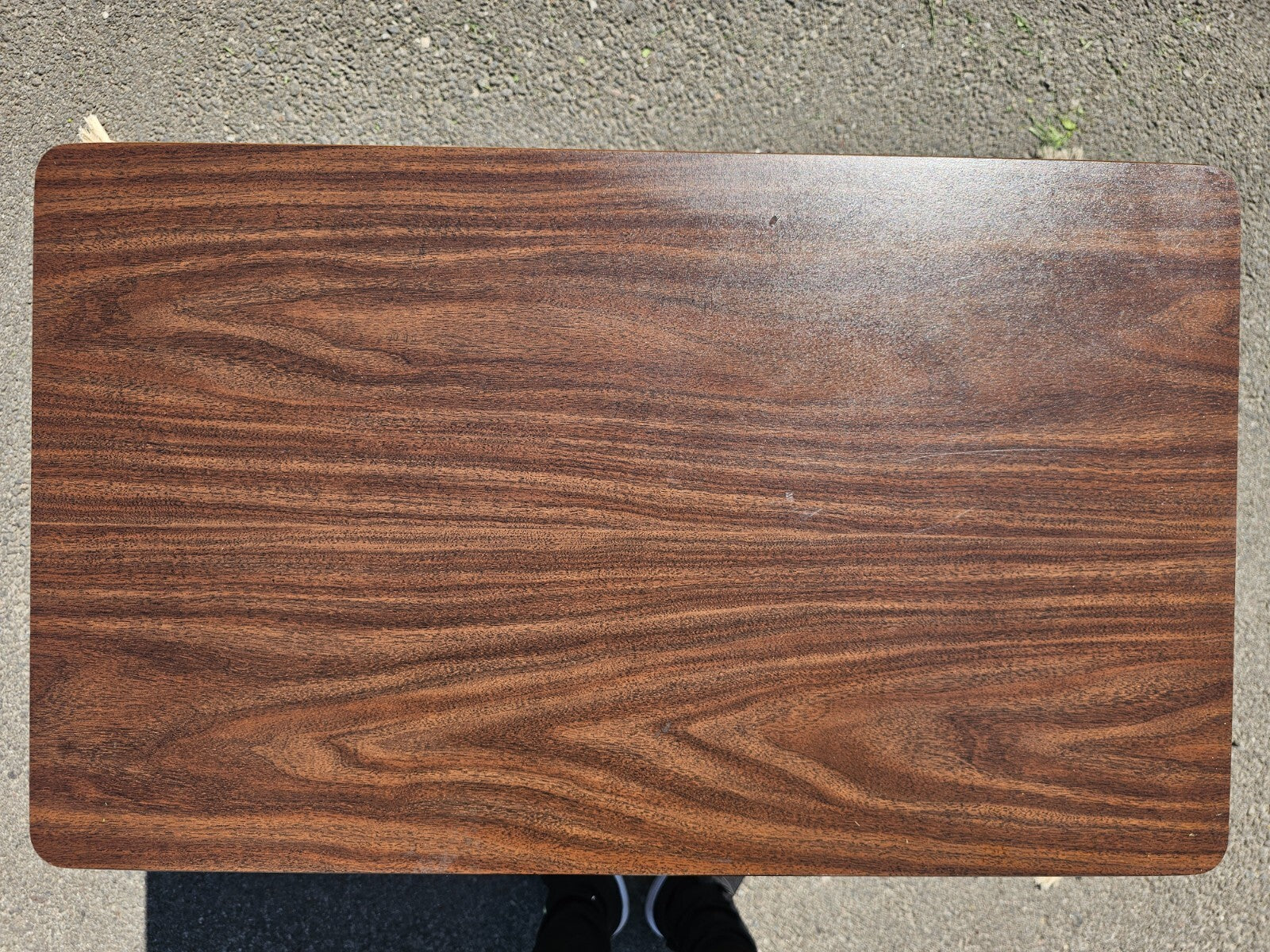 Mid-Century Woodgrain Top & Steel Office Desk 30"L x 18"W x 29.5"H