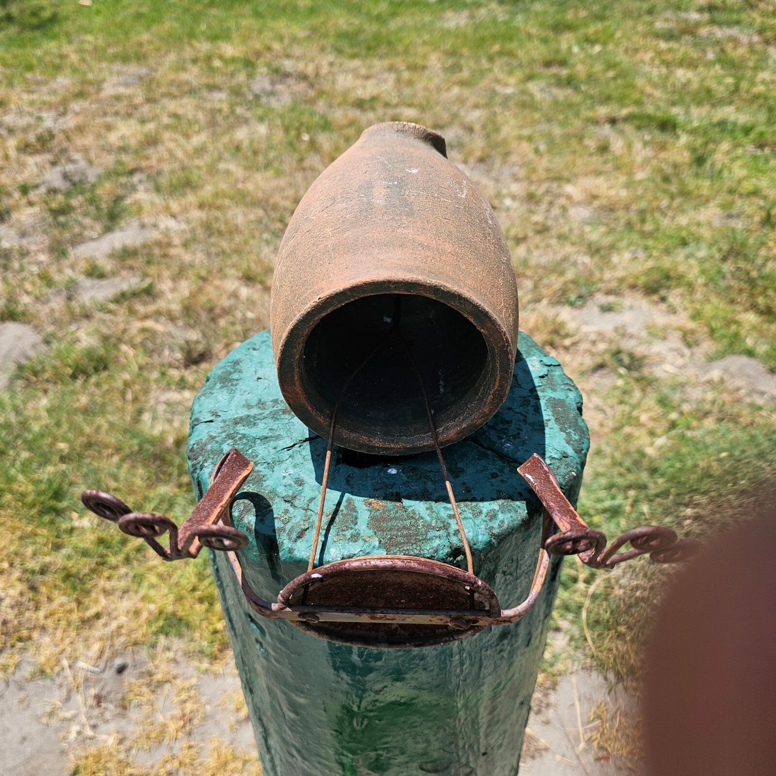 Hanging Clay Birdhouse Rustic Frog Design