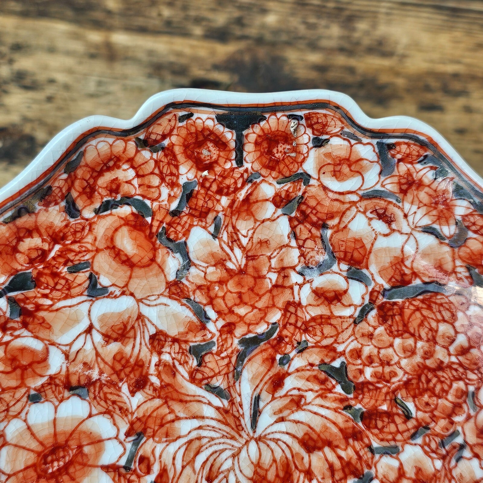 Vintage "Millefleur" Plate | Hand-Painted in Hong Kong on Japanese Earthenware
