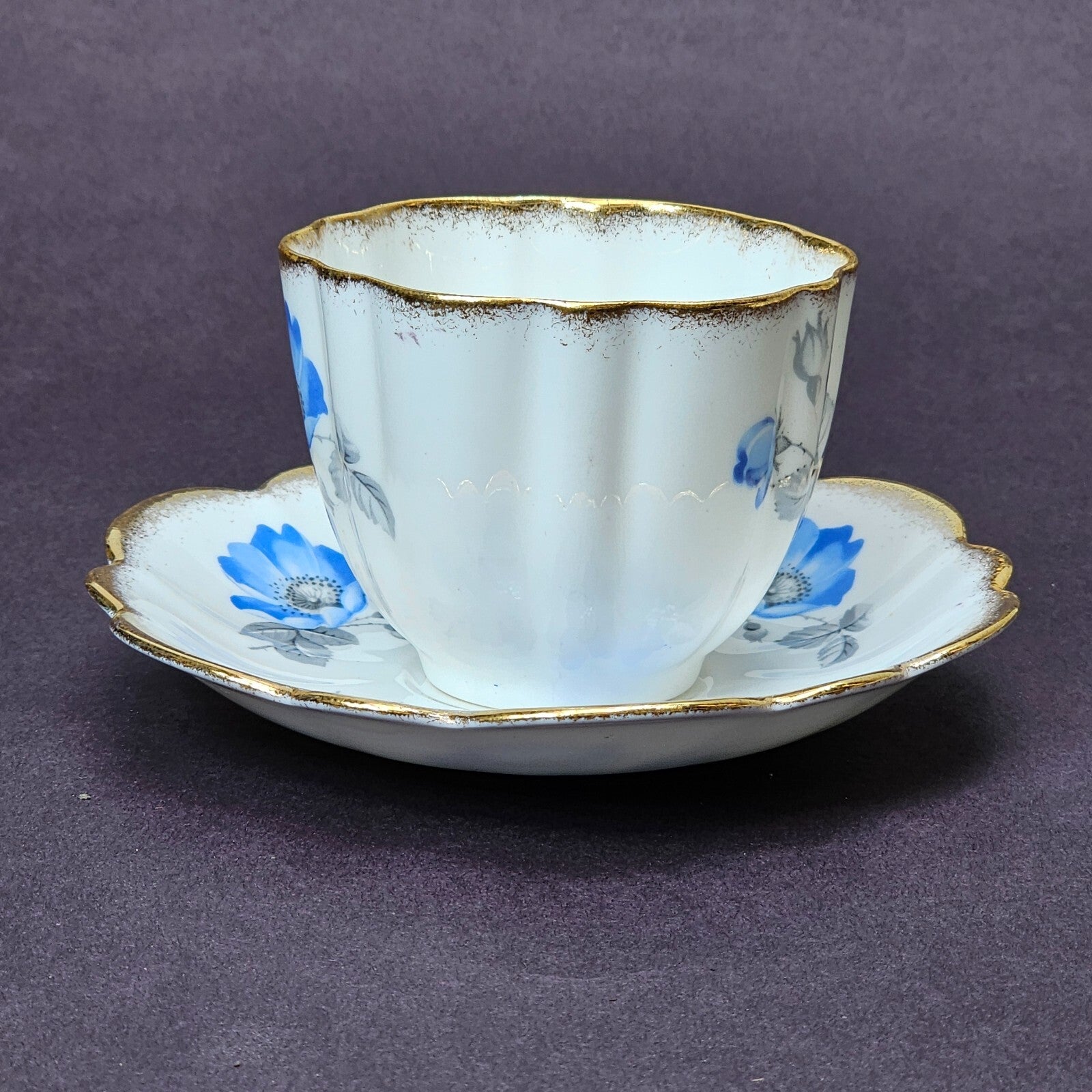 Vintage Taylor and Kent Gold Trim Teacup & Saucer Set From England