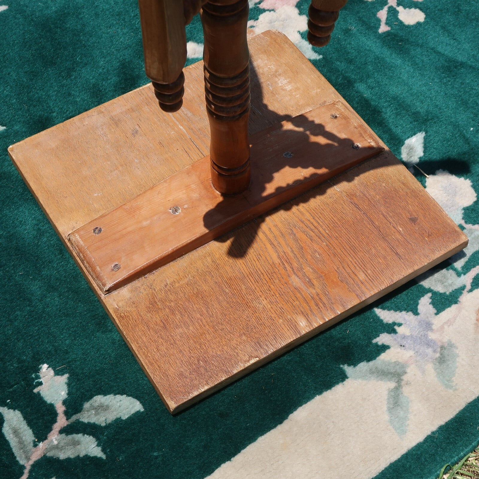 Vintage Wood Side Table 14" x 14" X H 28.5"