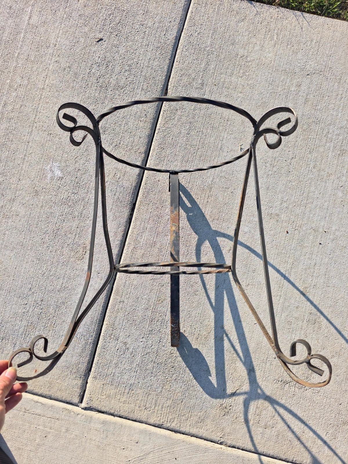 Vintage Spanish Revival Plant Stand 19" Mid-Century Twisted Iron Planter Holder