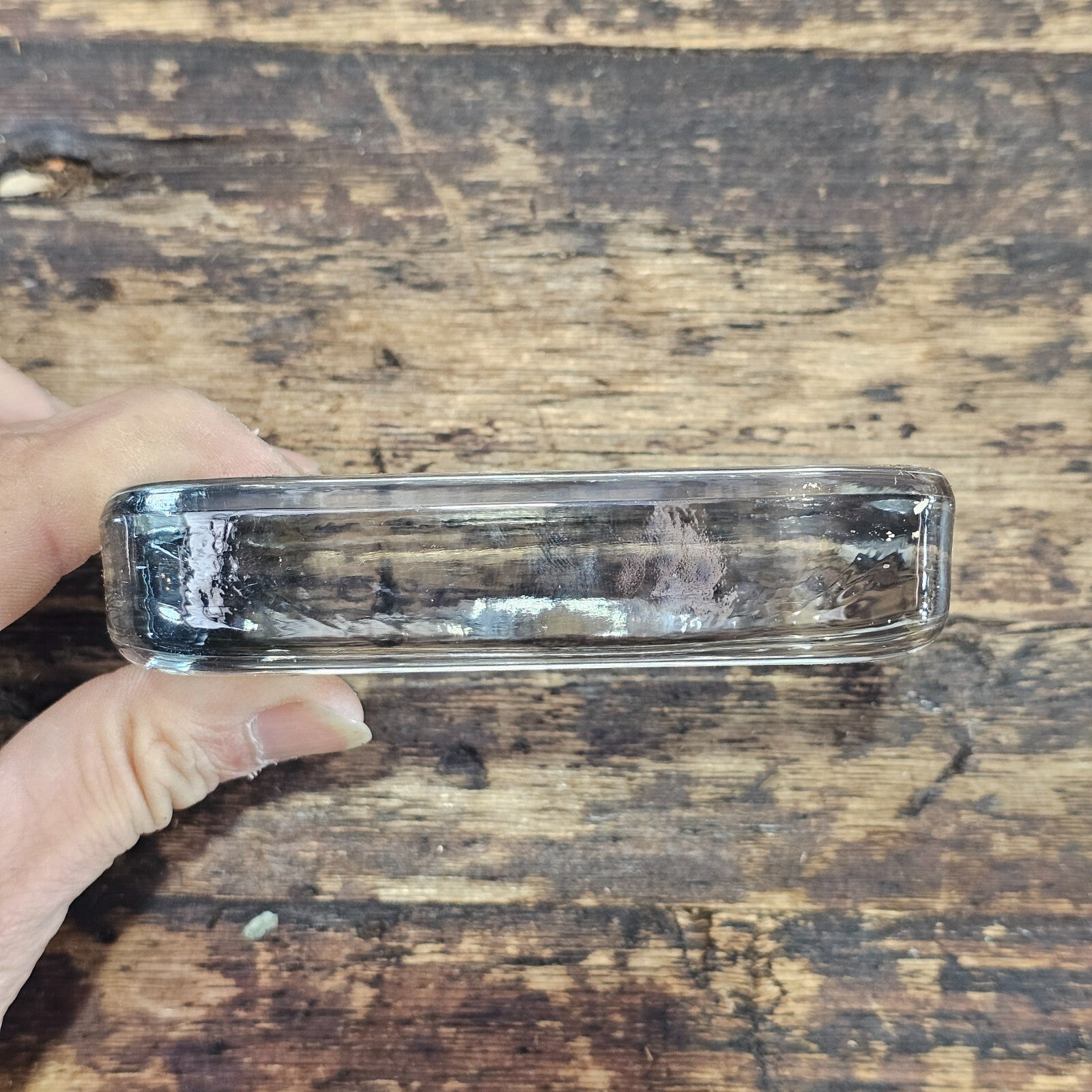 Vintage Glass Paperweight 2.75"W x 4"L x 1"H (13 oz.)