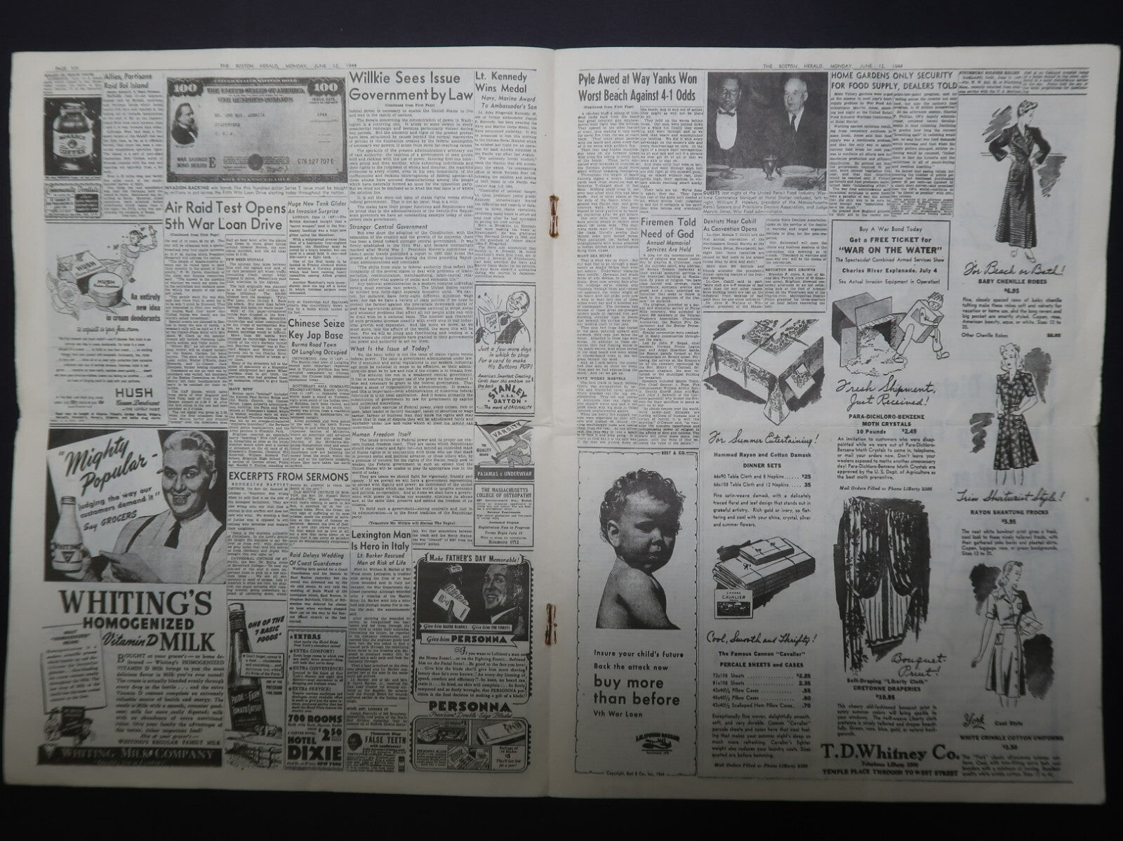 The Boston Herald Late City Edition 1944 June 12 Allies Push Deep Into France