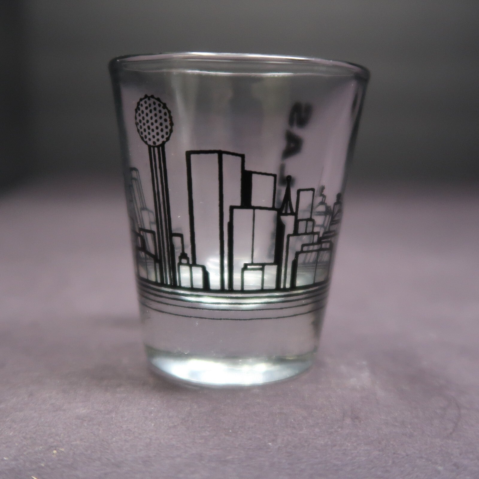 Dallas Texas Skyline Graphics Shot Glass H 2.4"