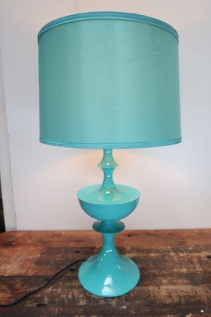 Light Blue Turquoise Table Lamp 13" x 13" x H 25"