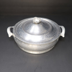Vintage Hammered Aluminum Casserole Dish + Pyrex 023 1.5 QT Bowl