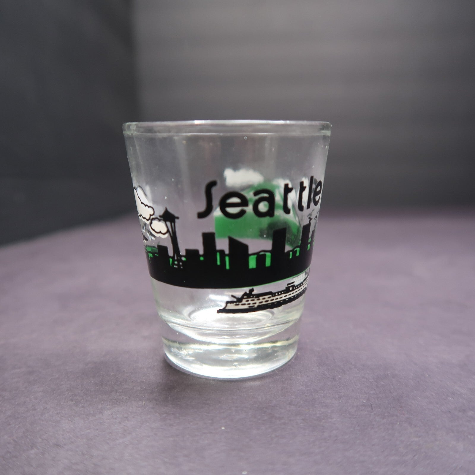 Seattle Skyline Souvenir Clear Shot Glass H 2.28"