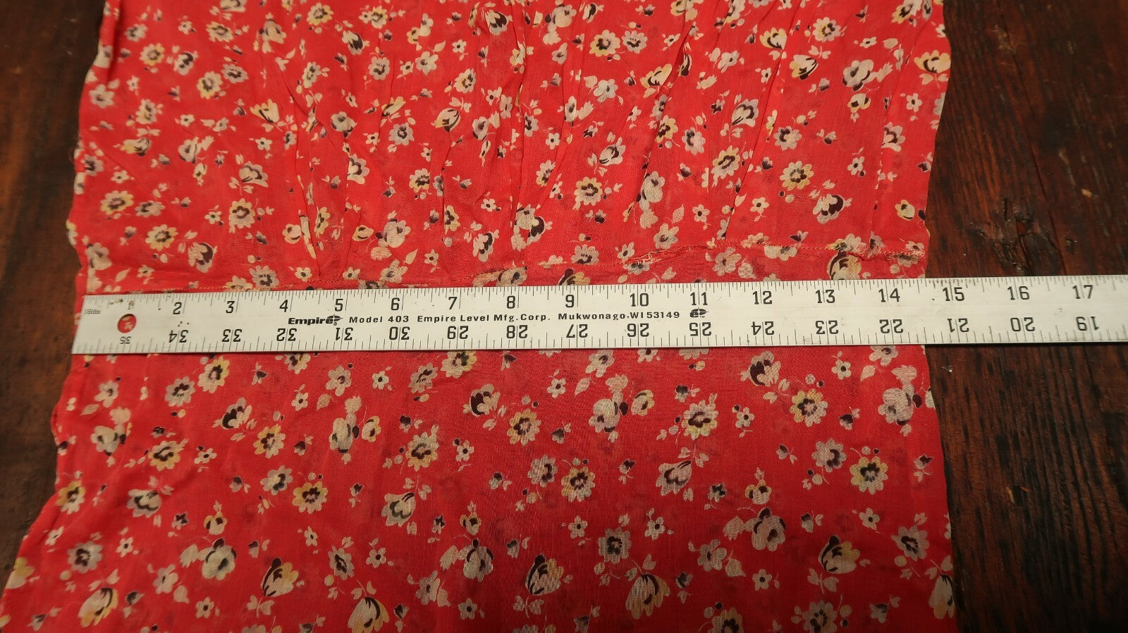 Vintage Flower Printed Red Girls Dress