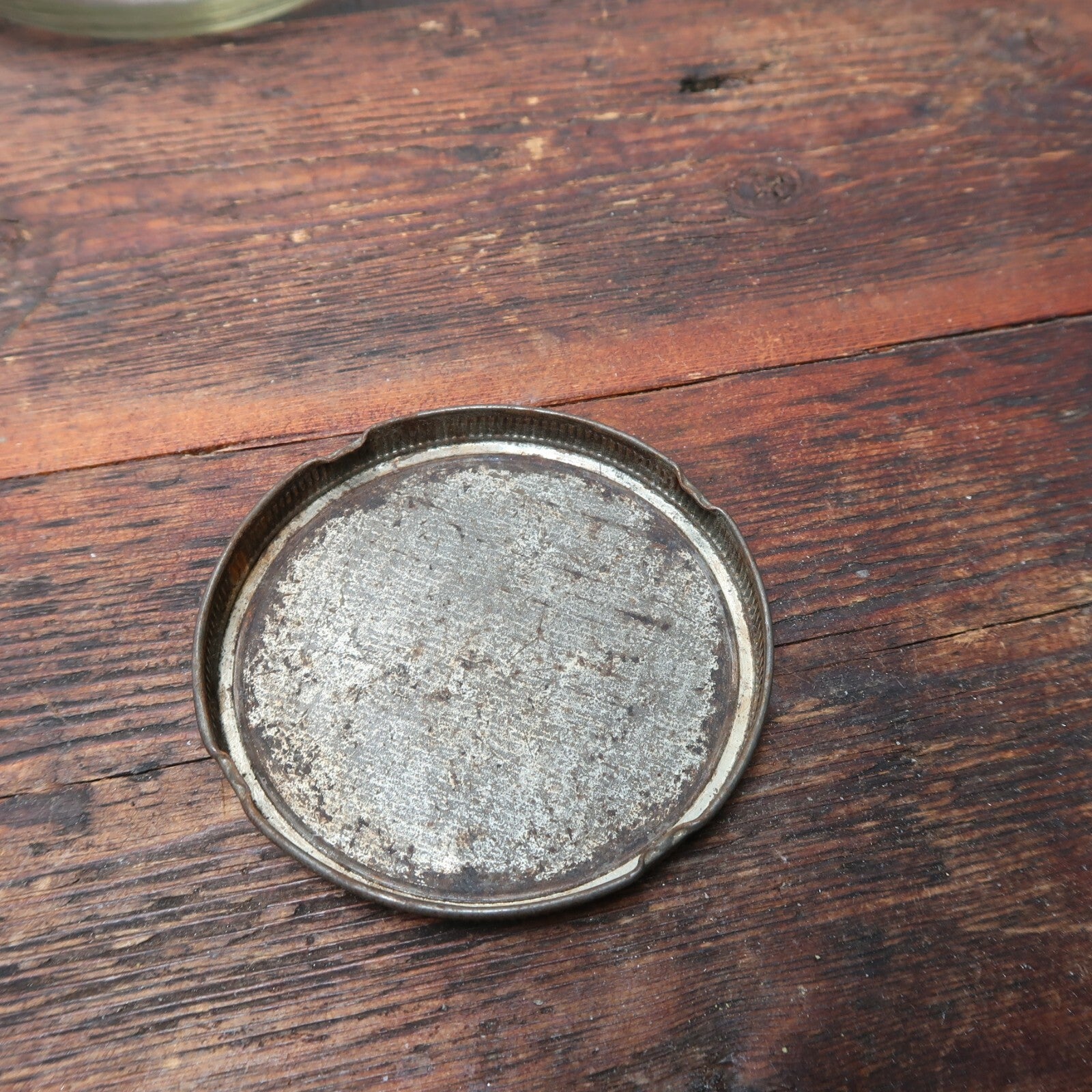 Vintage Jar With Rustic Lid H 10" x W 6"