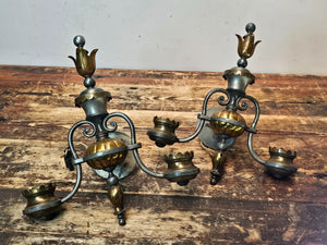 Antique Victorian Style Double-Arm Wall Sconce (Pair)