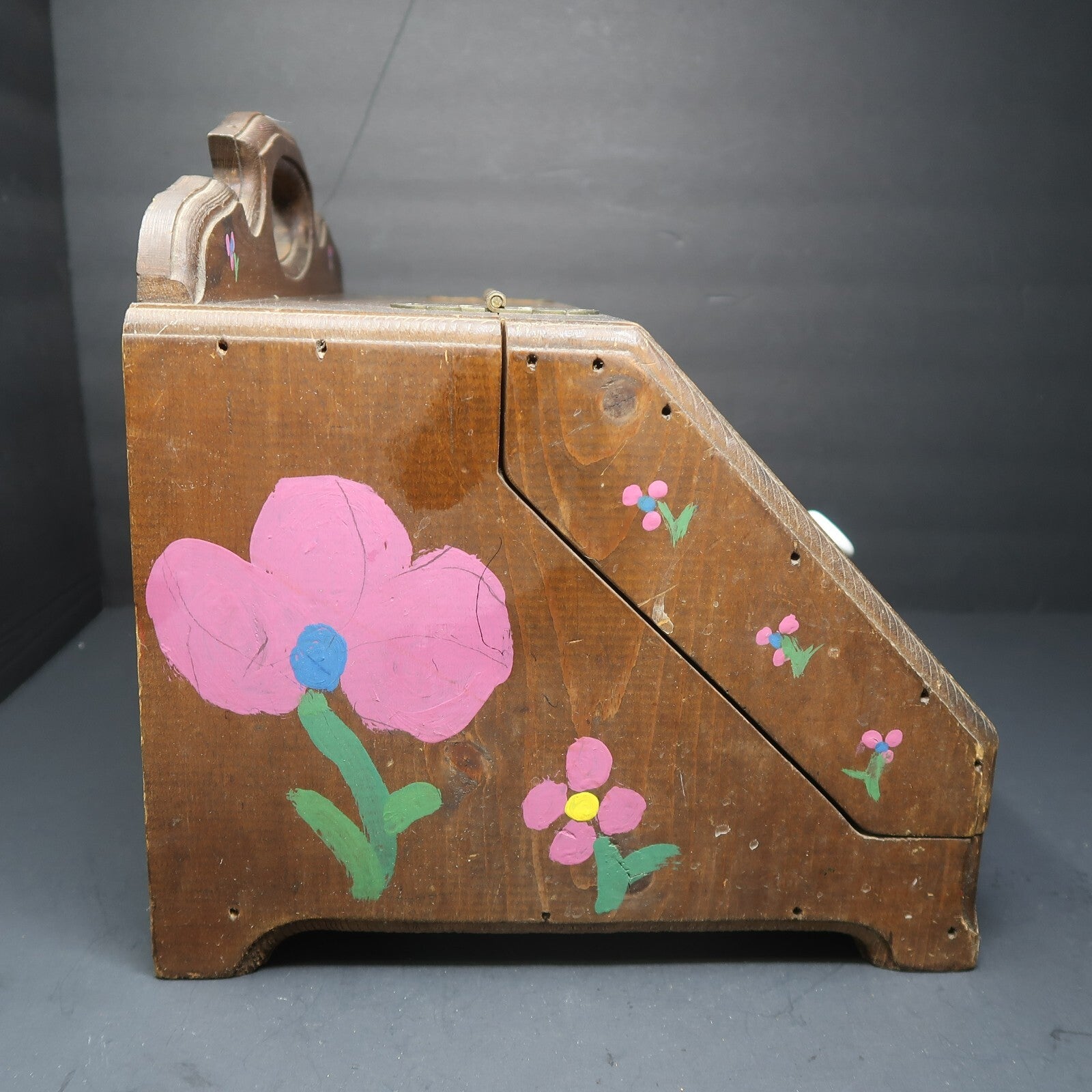 Vintage Wood Bread Box Rustic Wooden Box Farmhouse 16” X 11” X H 11.5”