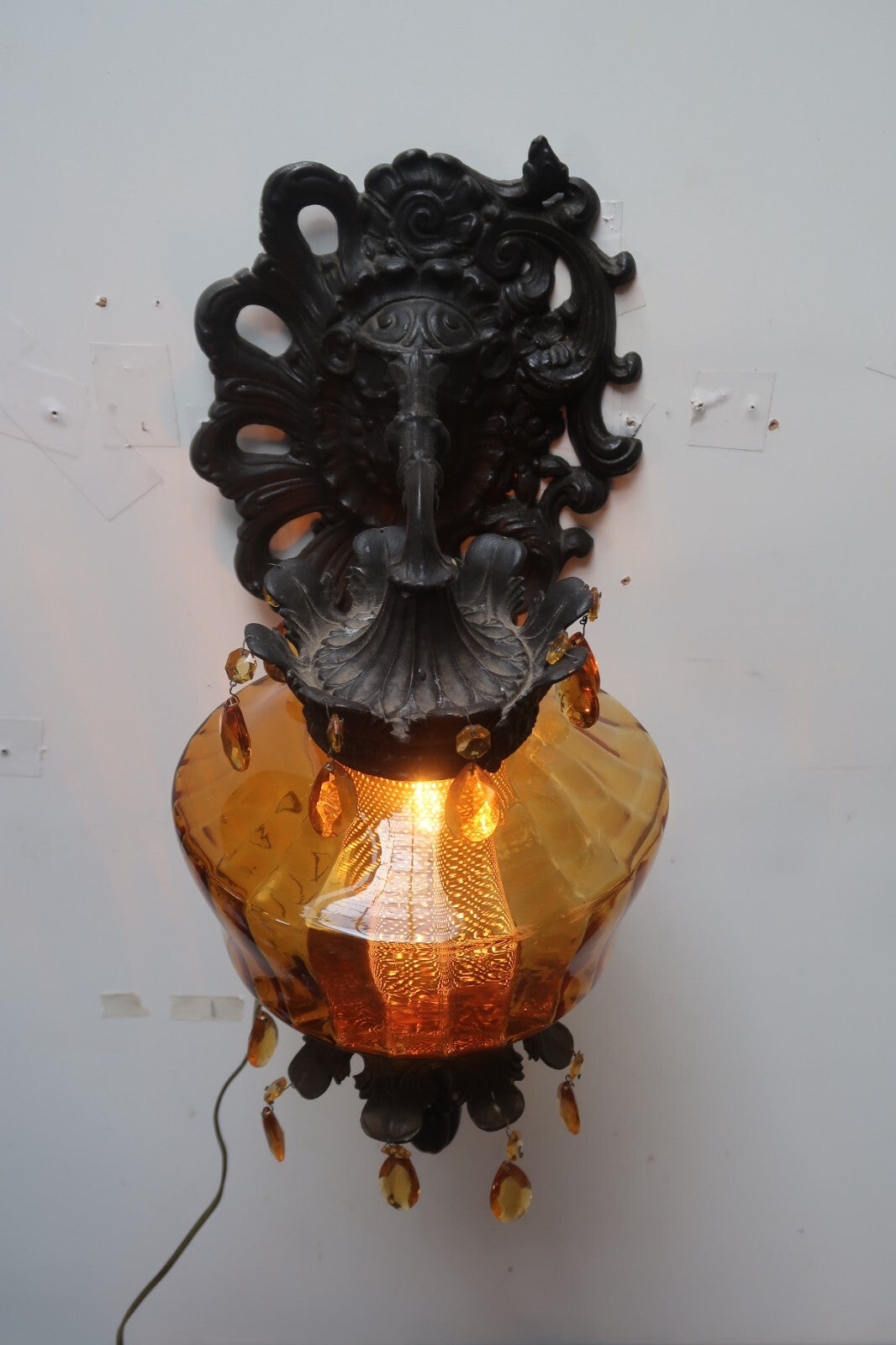 Vintage MC. Co. GIM Wall Sconce Wire Electric Wall Hanging Lamp 1950s