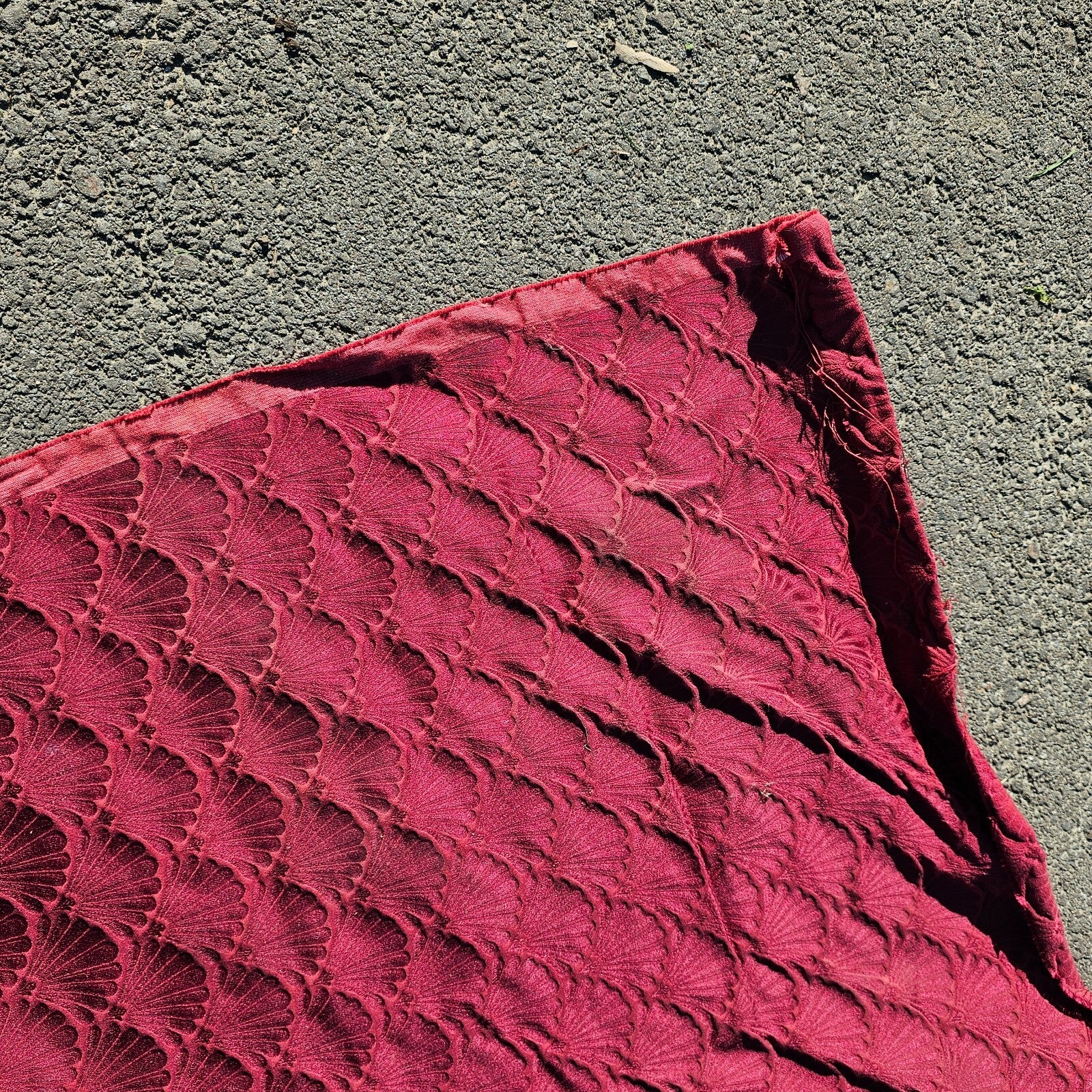 F. Schumacher Co. Vintage Shell Pattern Fabric Burgandy 55" w x 6 ft