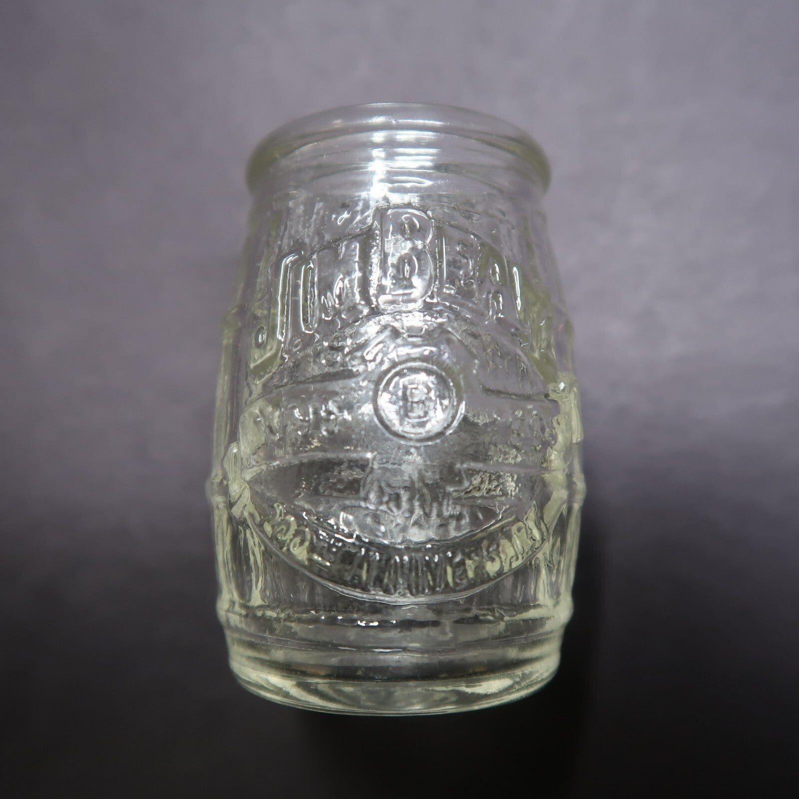 Jim Beam 200th Anniversary Barrel Shaped Shot Glass 1795-1995 H 2"