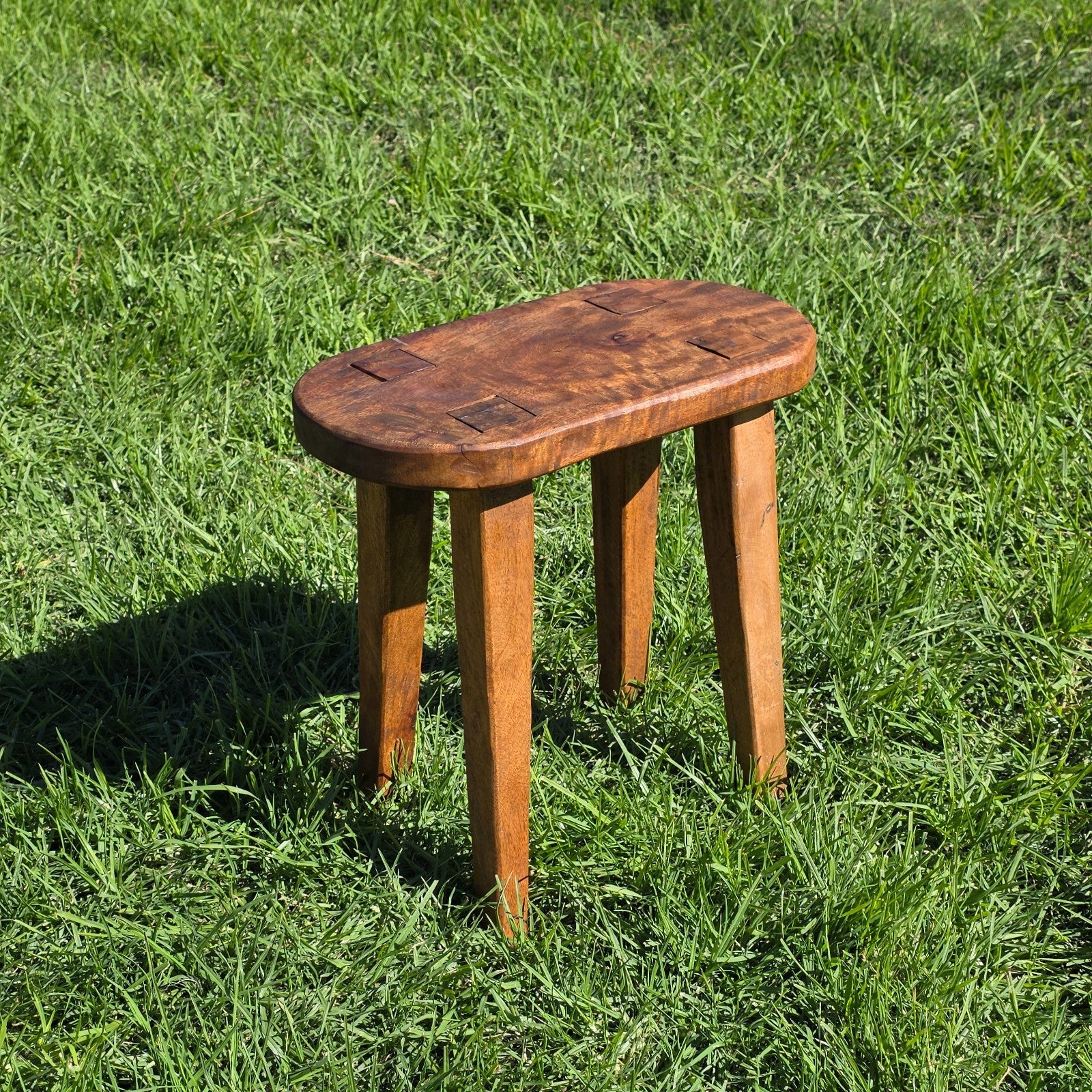 Rustic Solid Wood Stool / Side Table – Handcrafted Farmhouse Accent