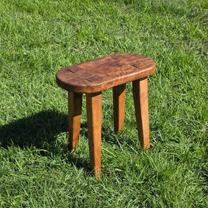 Rustic Solid Wood Stool / Side Table – Handcrafted Farmhouse Accent