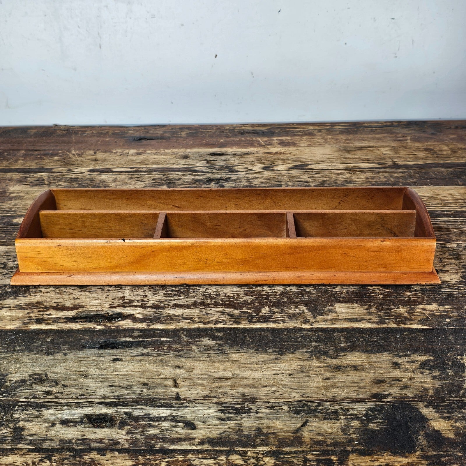 Wooden Desk Organizer  14.75"L × 5.25"W × 2"H (9 oz.)
