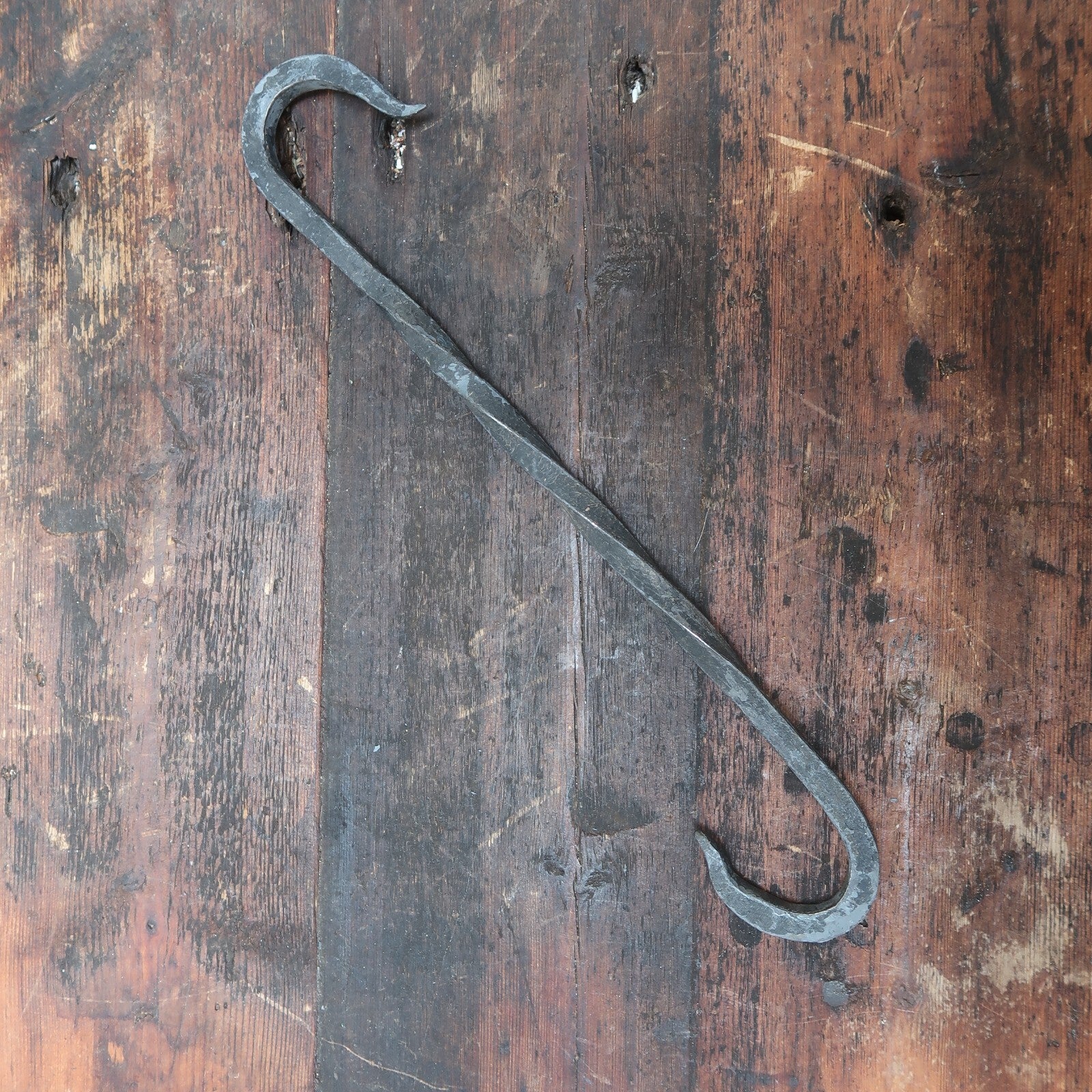 Hand Forged 14.25" Iron S Hook Blacksmith Vintage
