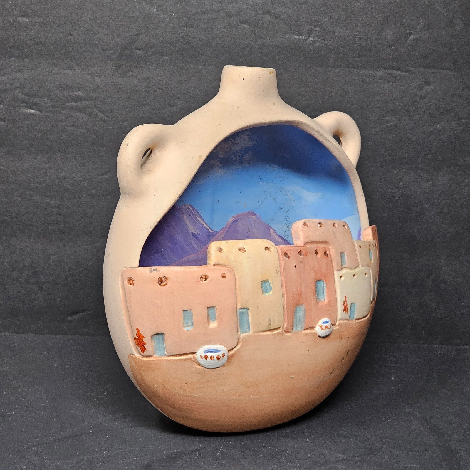 Hand Painted Native American Ceramic Hanging Signed