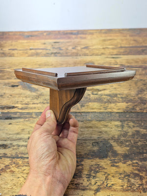 Vintage 1980s Small Wooden Wall Display Shelf - New Old Stock (NOS)