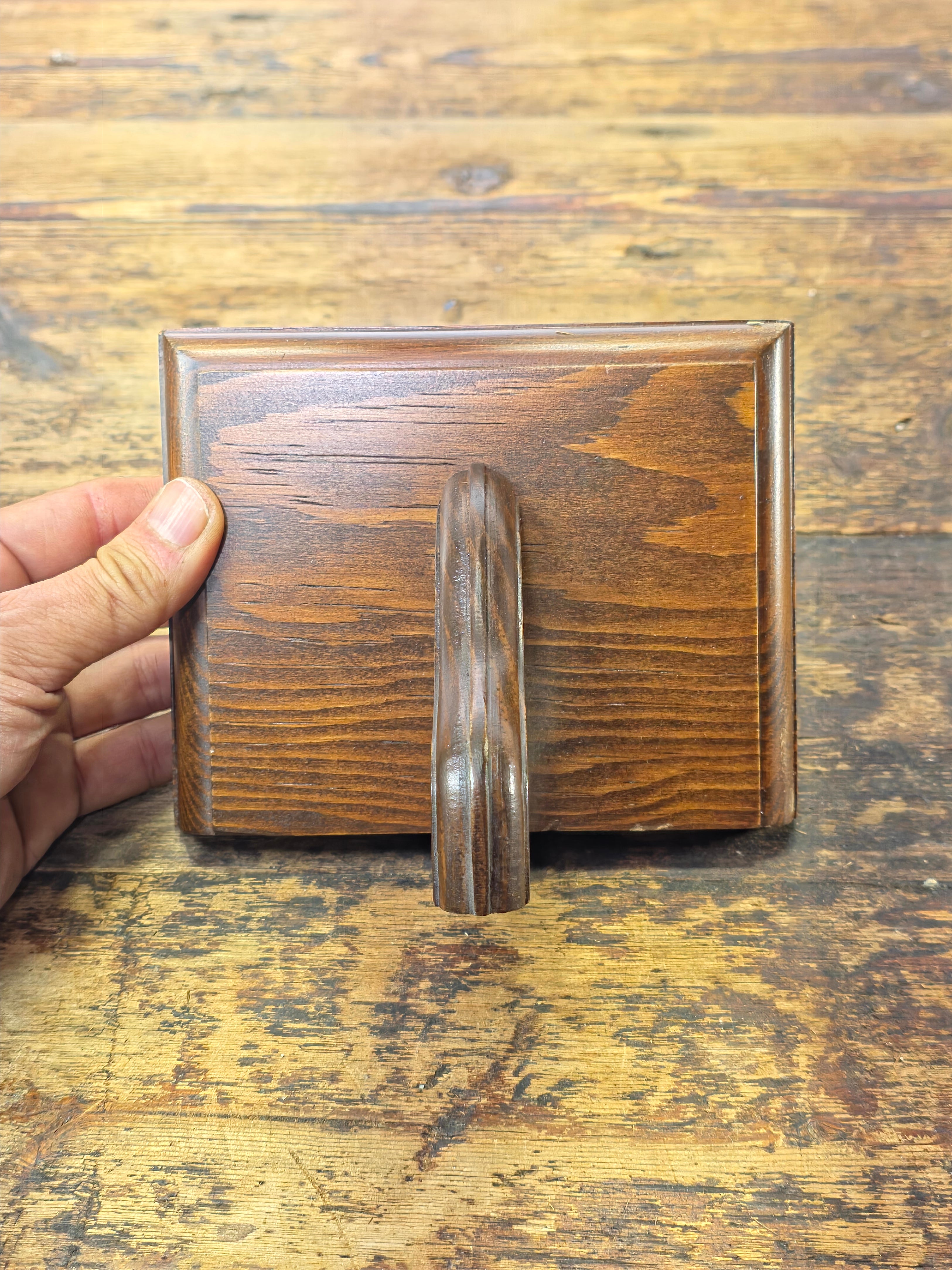 Vintage 1980s Small Wooden Wall Display Shelf - New Old Stock (NOS)