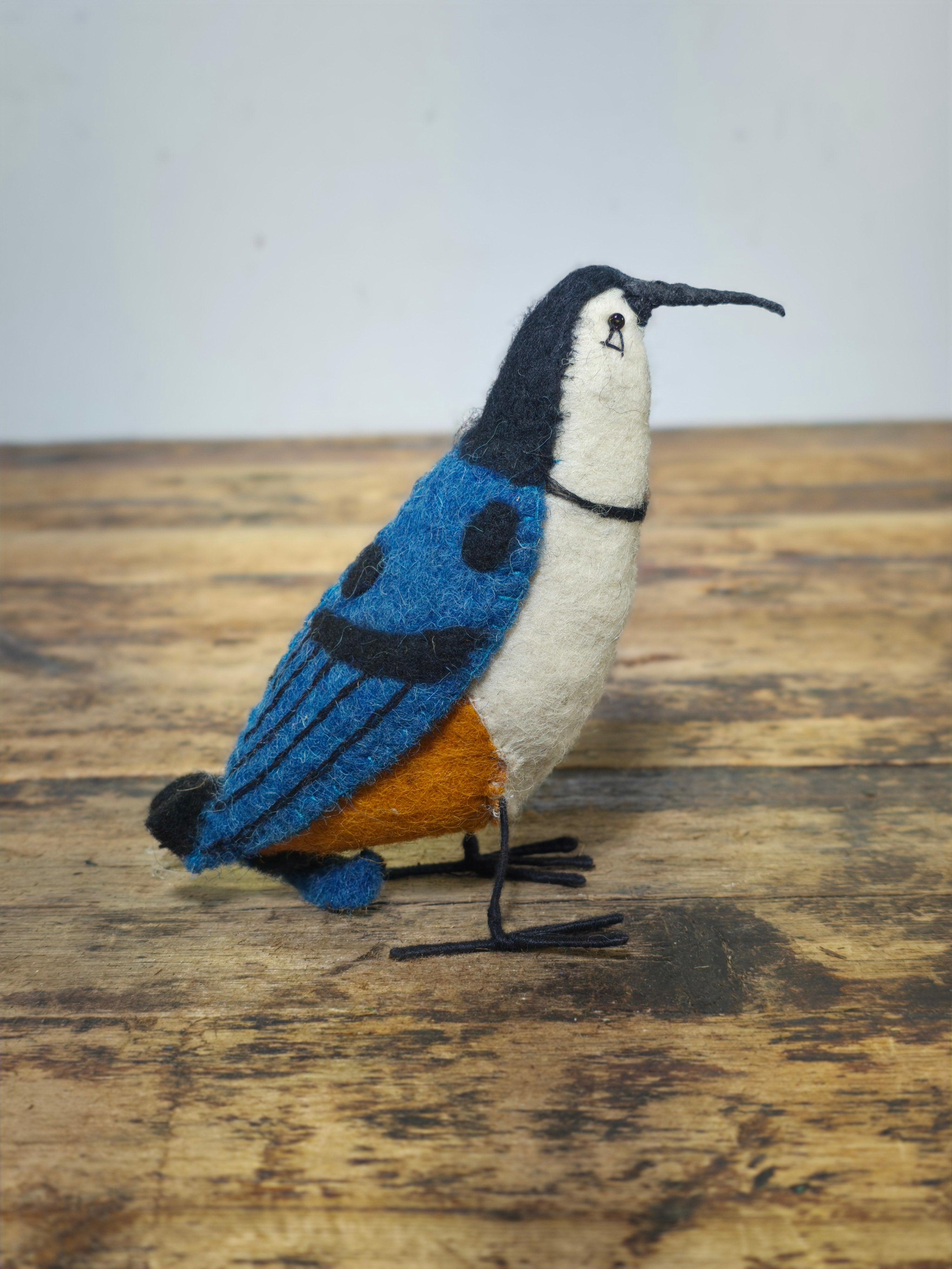 Charley Harper Nuthatch Felt Bird - Licensed Gold Leaf Design Group - Folk Art