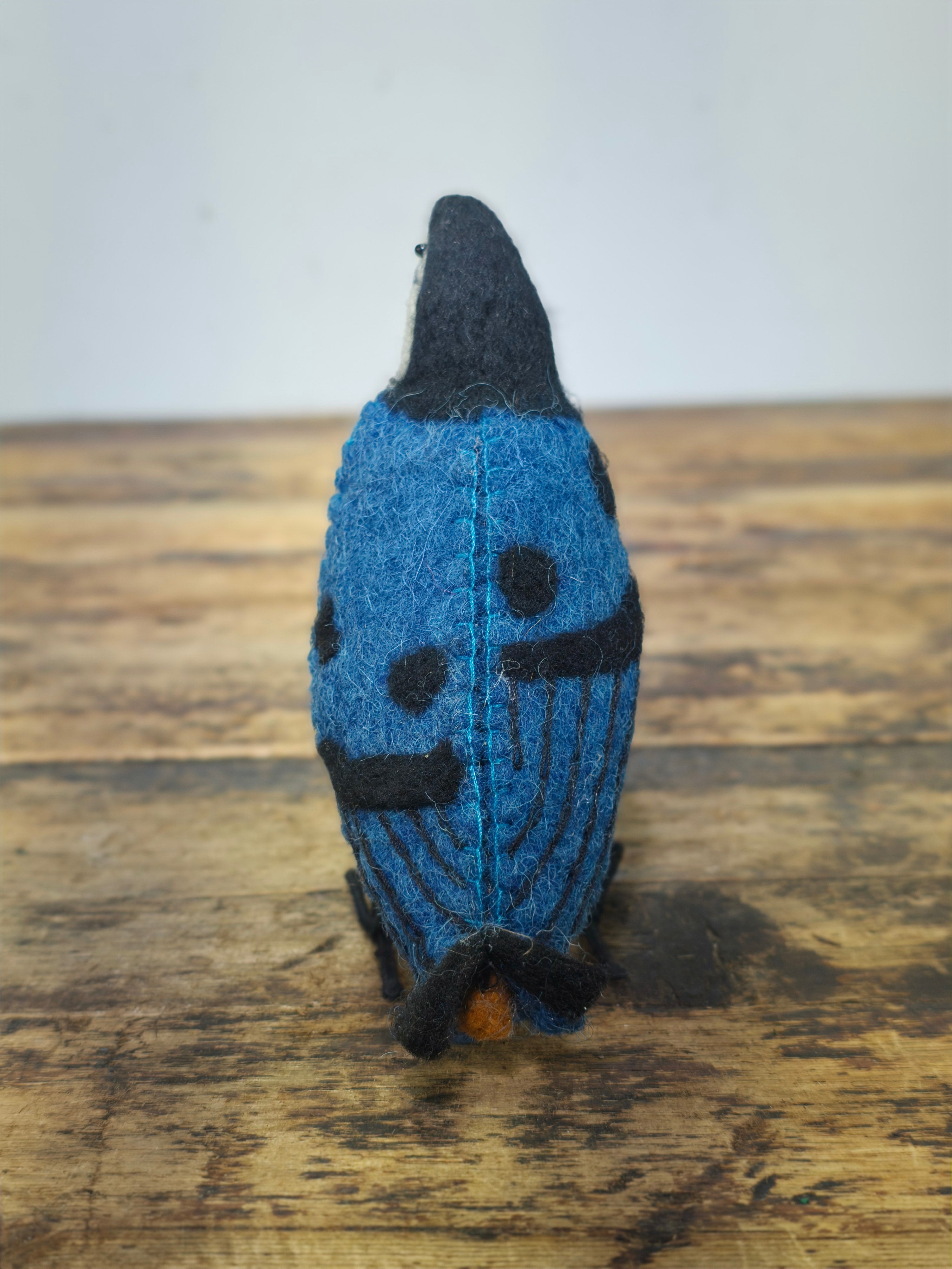 Charley Harper Nuthatch Felt Bird - Licensed Gold Leaf Design Group - Folk Art