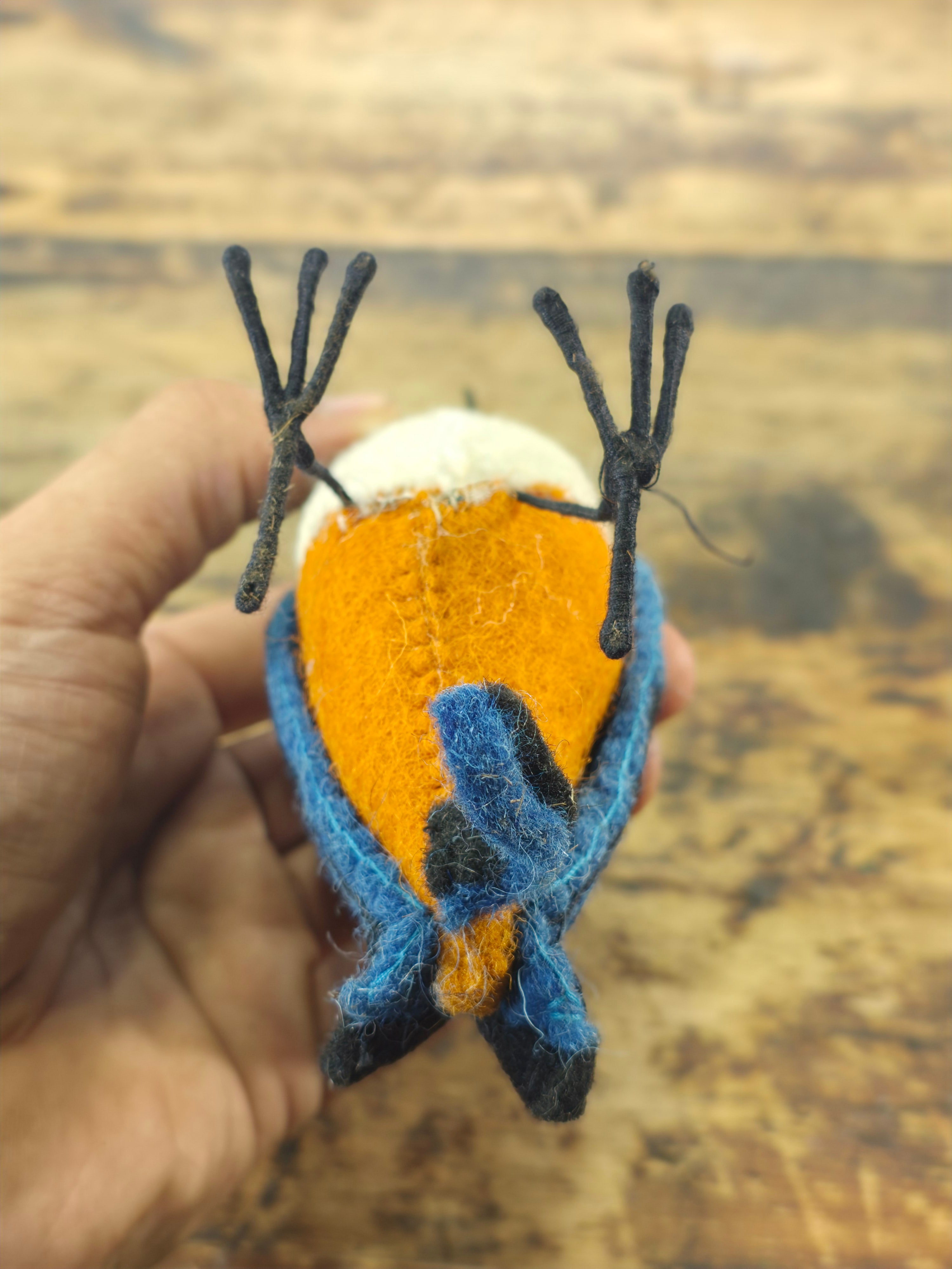 Charley Harper Nuthatch Felt Bird - Licensed Gold Leaf Design Group - Folk Art