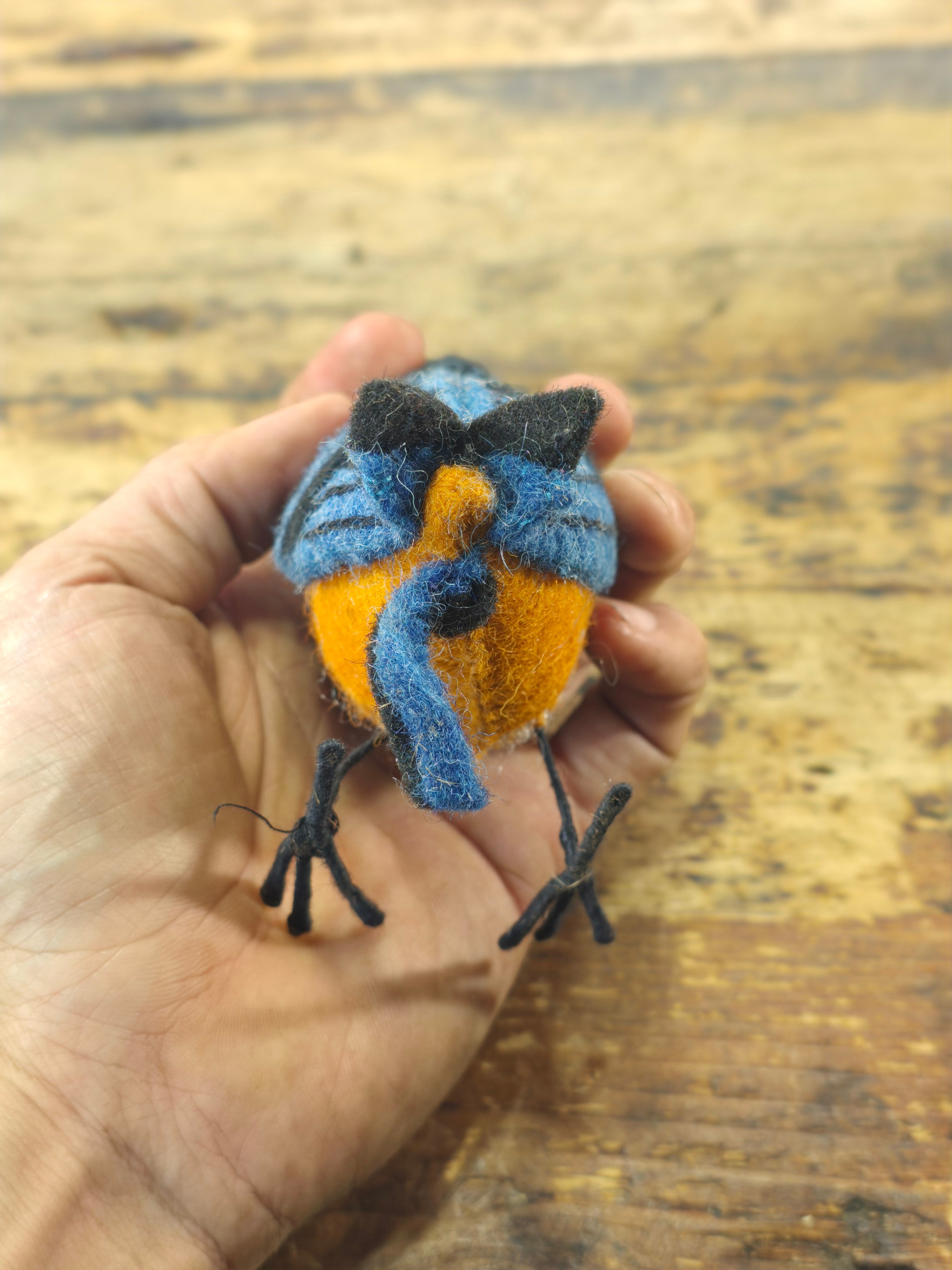 Charley Harper Nuthatch Felt Bird - Licensed Gold Leaf Design Group - Folk Art