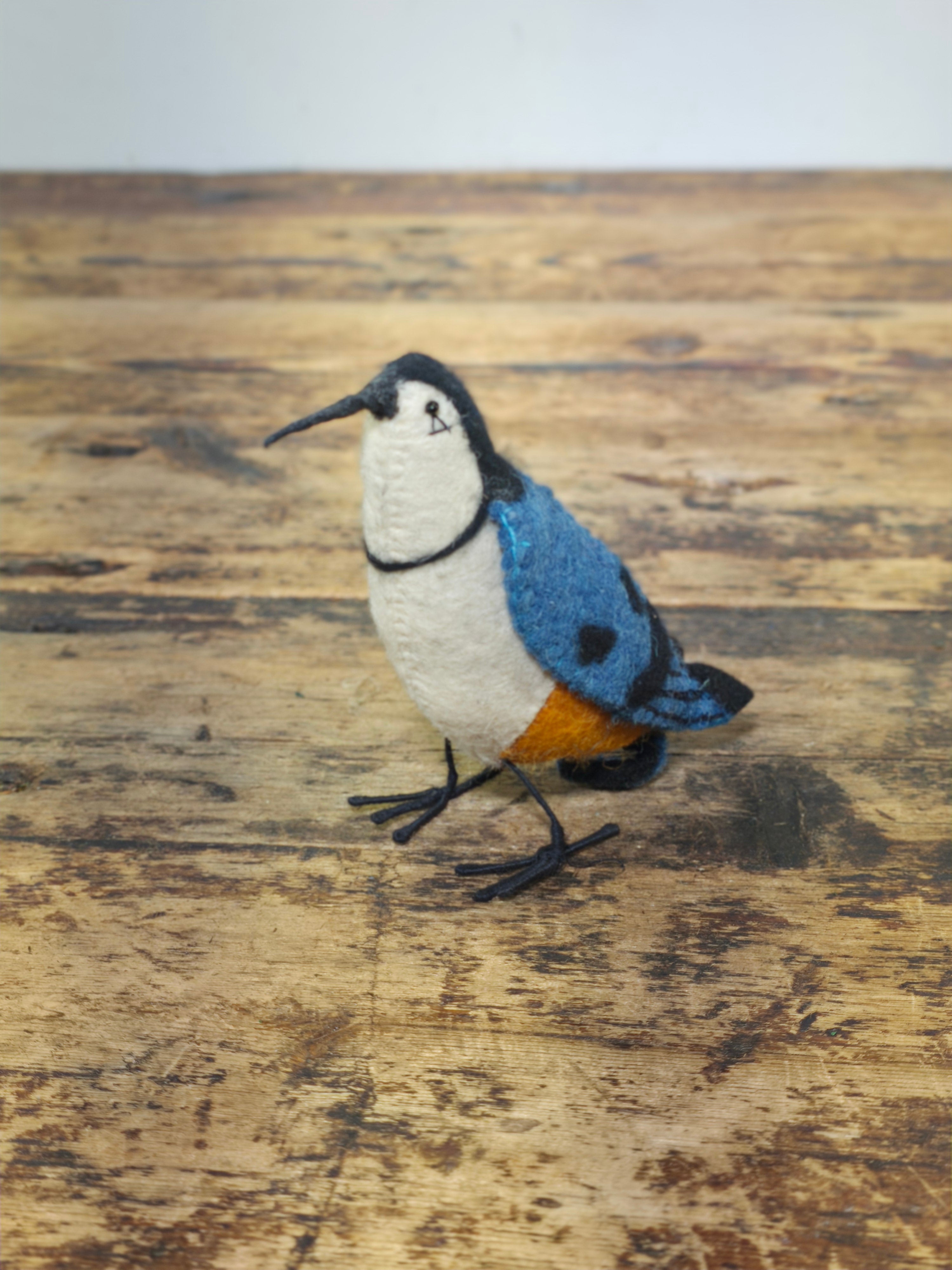 Charley Harper Nuthatch Felt Bird - Licensed Gold Leaf Design Group - Folk Art