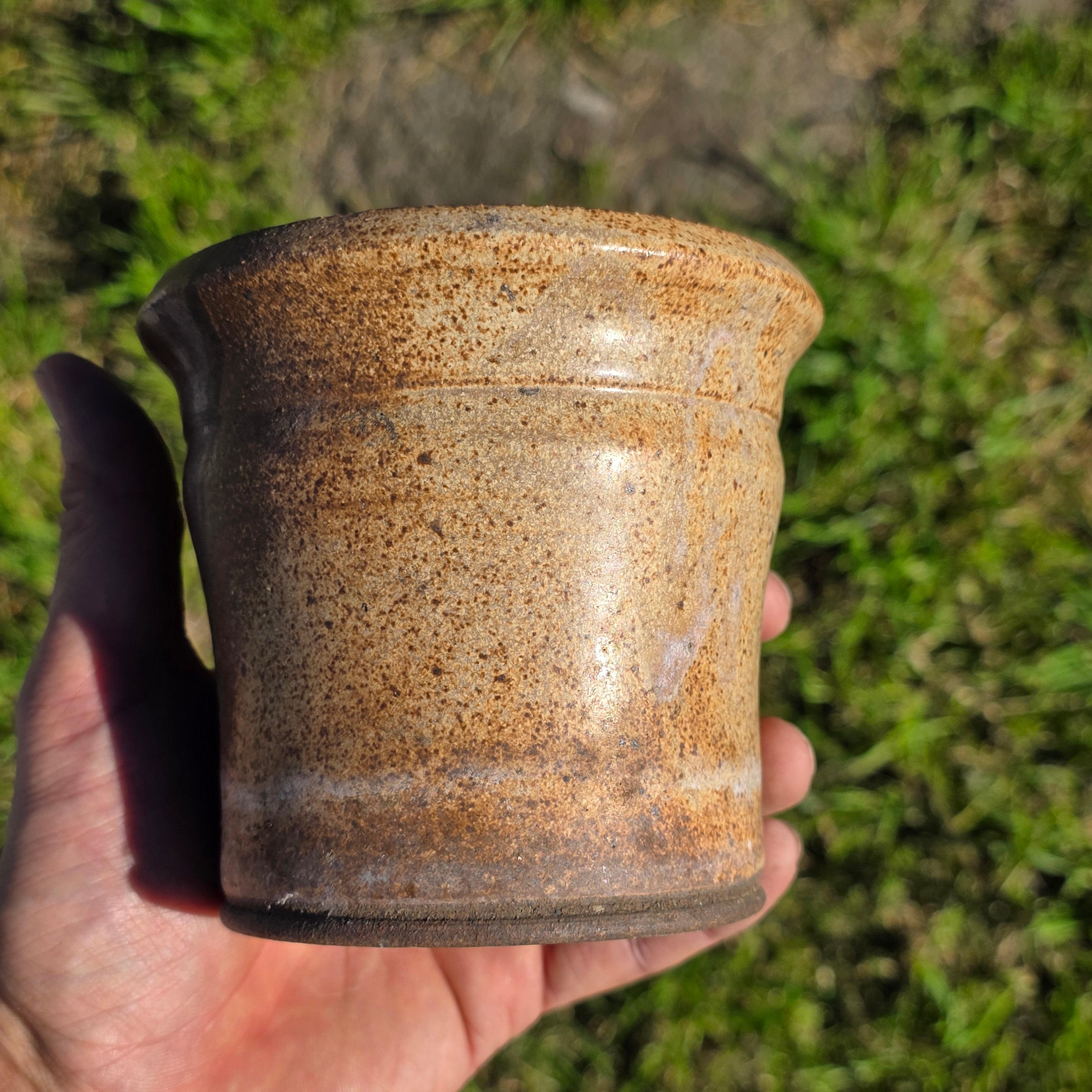 Vintage Studio Pottery Planter - Earthy Two-Tone Glaze