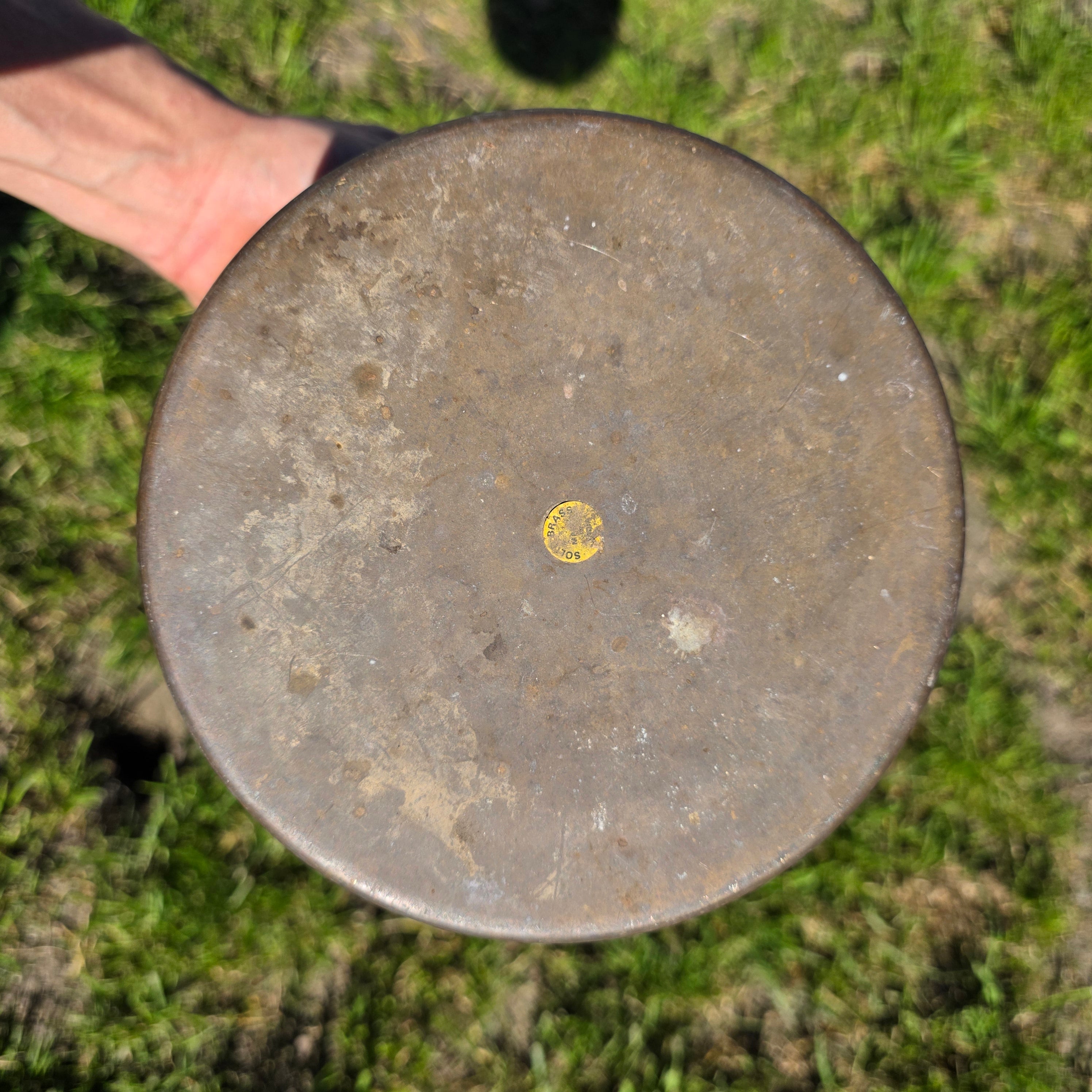 Vintage Solid Brass Planter - Hammered Finish - Made in India - 8.5" Round