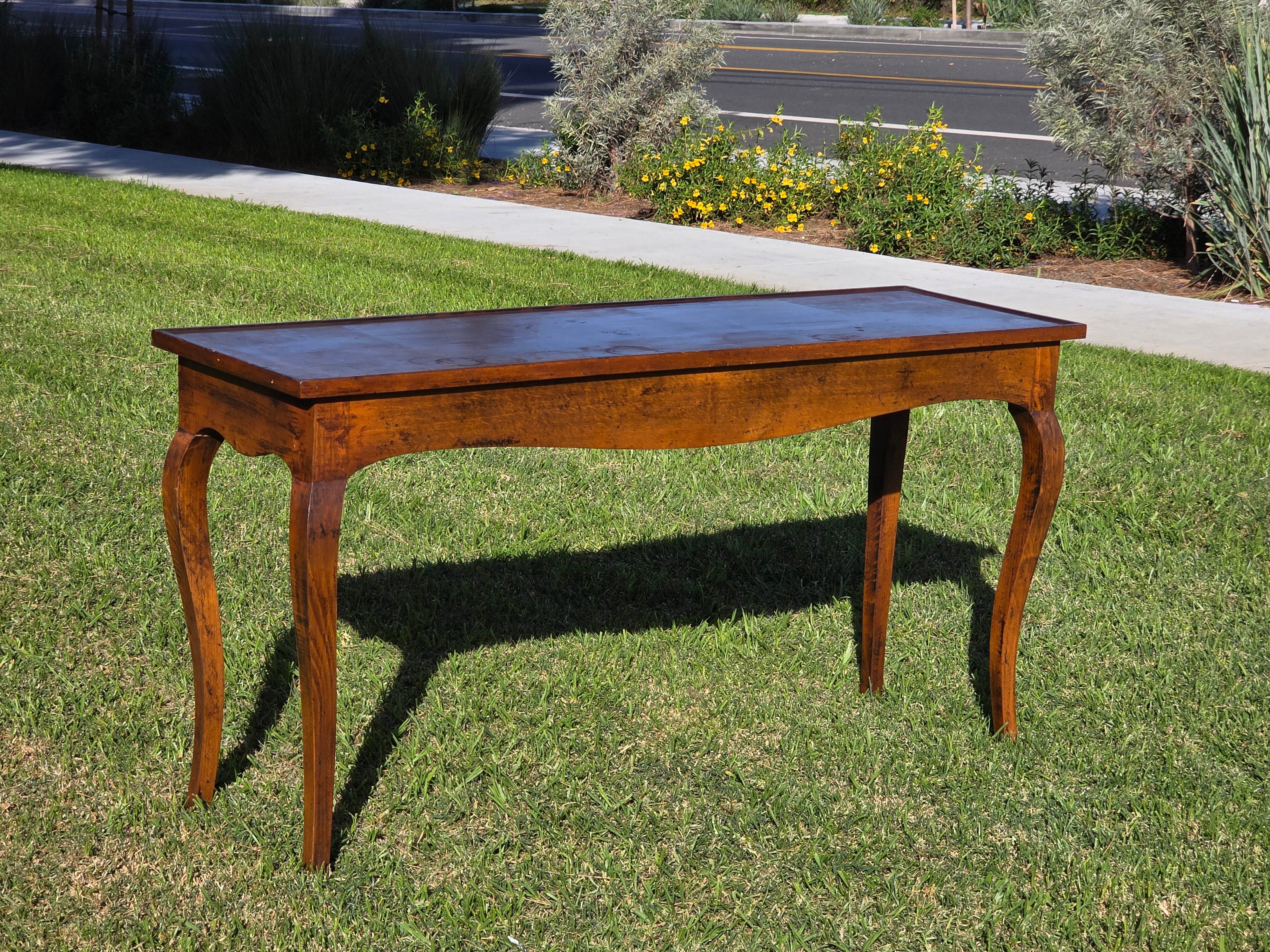 Vintage 52" Console Table - Elegant Cabriole Legs - Perfect for Flat Screen TV