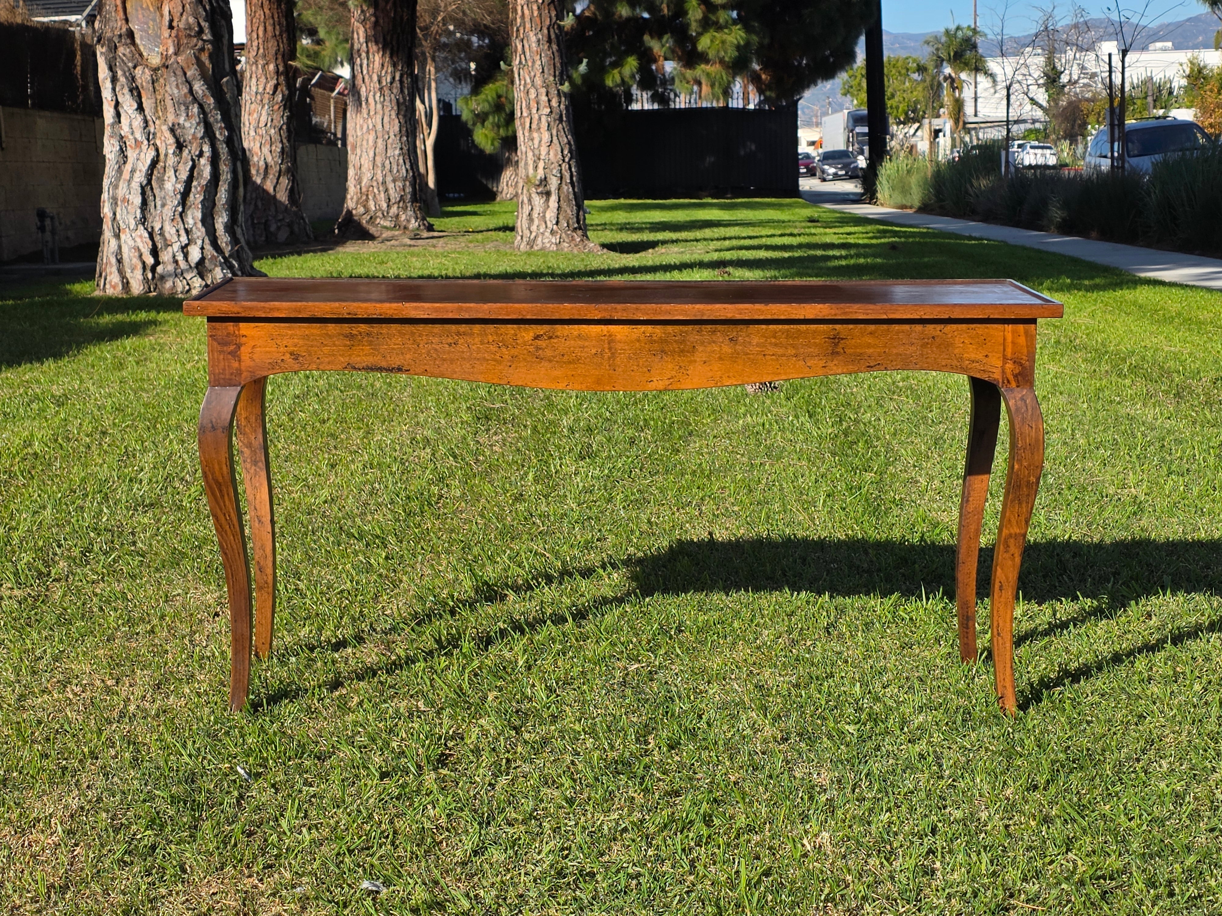Vintage 52" Console Table - Elegant Cabriole Legs - Perfect for Flat Screen TV