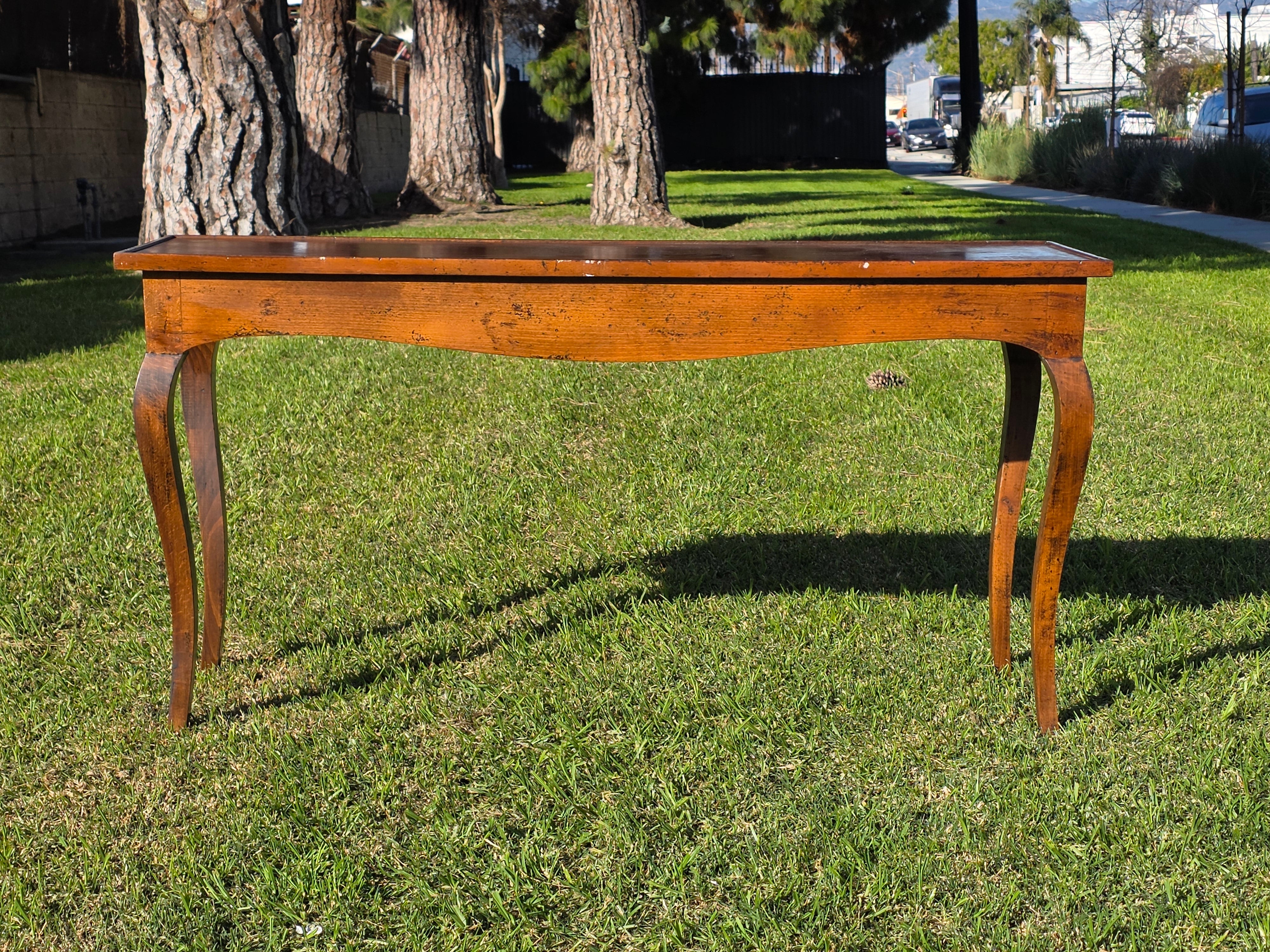 Vintage 52" Console Table - Elegant Cabriole Legs - Perfect for Flat Screen TV