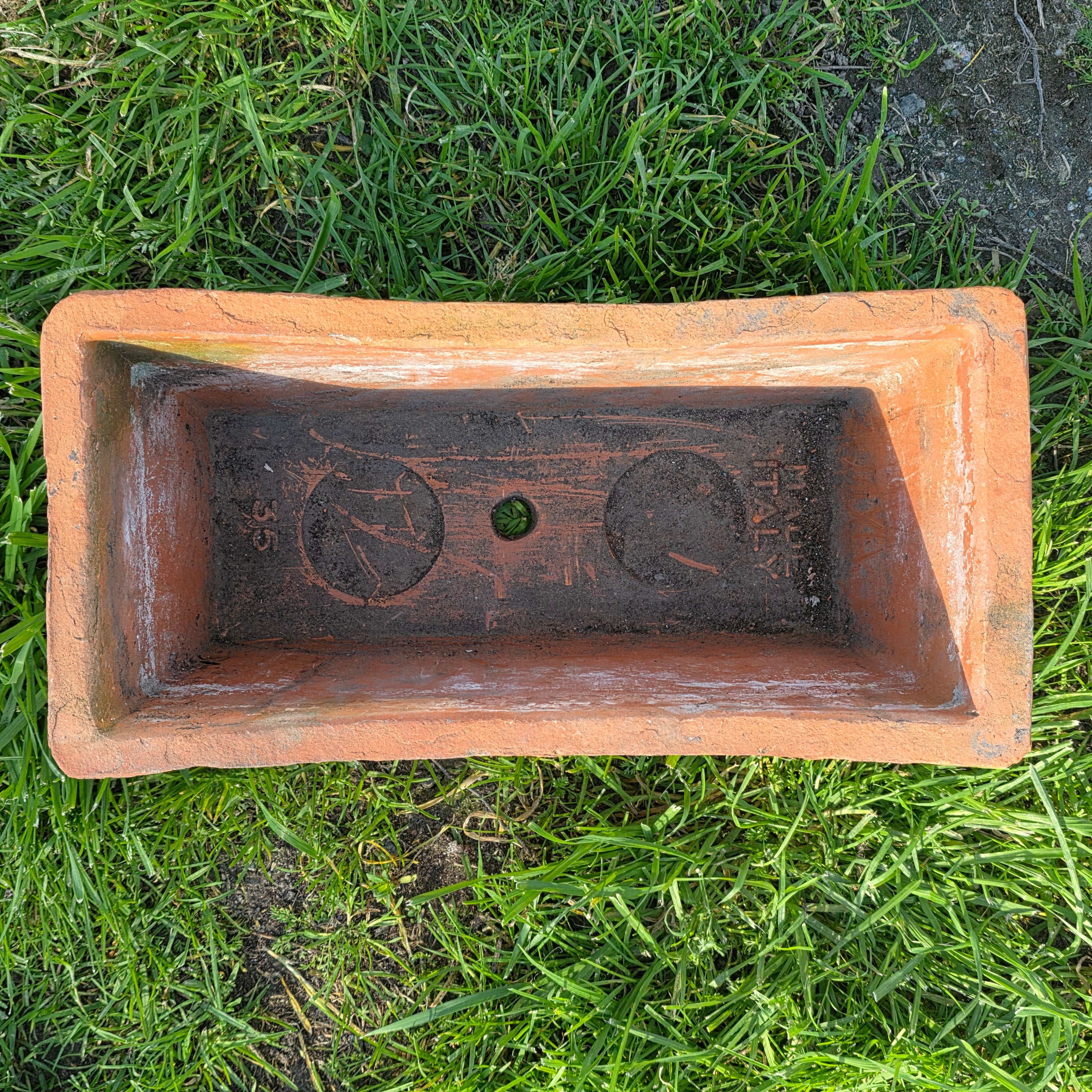 Italian Terracotta Rectangular Planter (Acanthus Relief) 14.5"L x 7"W x 6.5"H