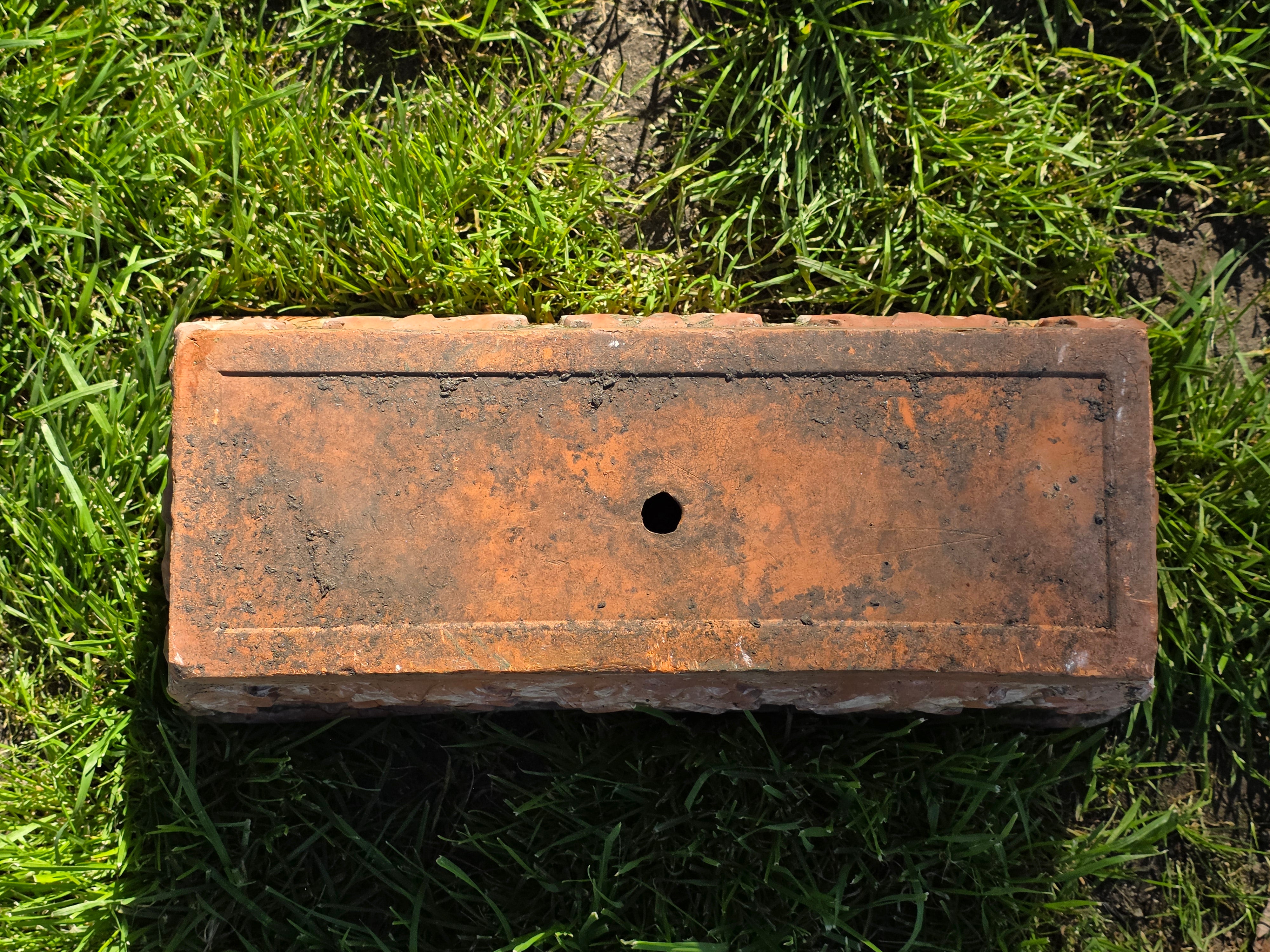 Vintage Italian Terracotta Rectangular Planter - Acanthus Relief Design, 18.5"