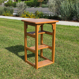 Vintage Solid Oak 3-Step Stool - Attributed to Hoosier Brand