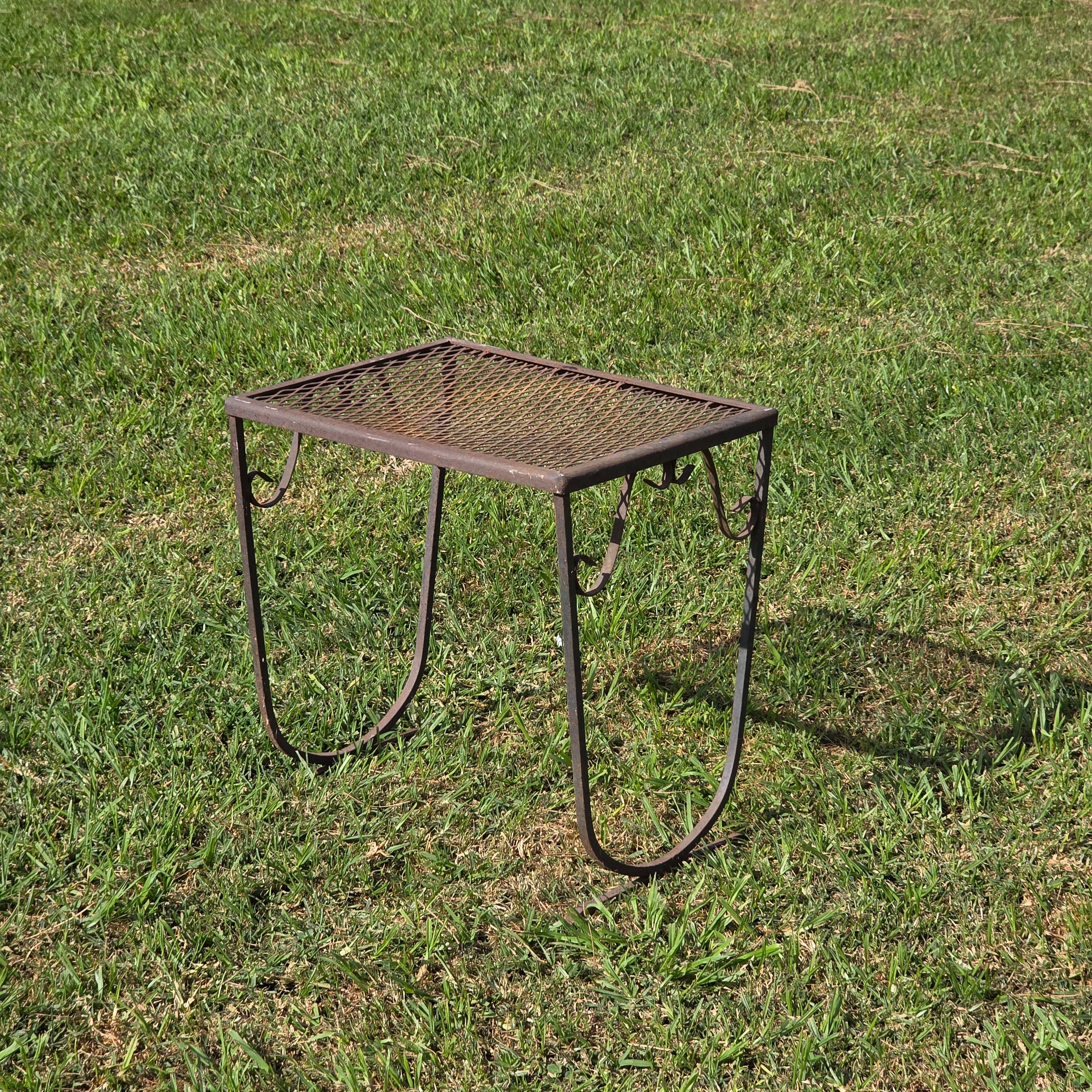 Mid-Century Modern Iron Plant Stand - In the Manner of John Salterini