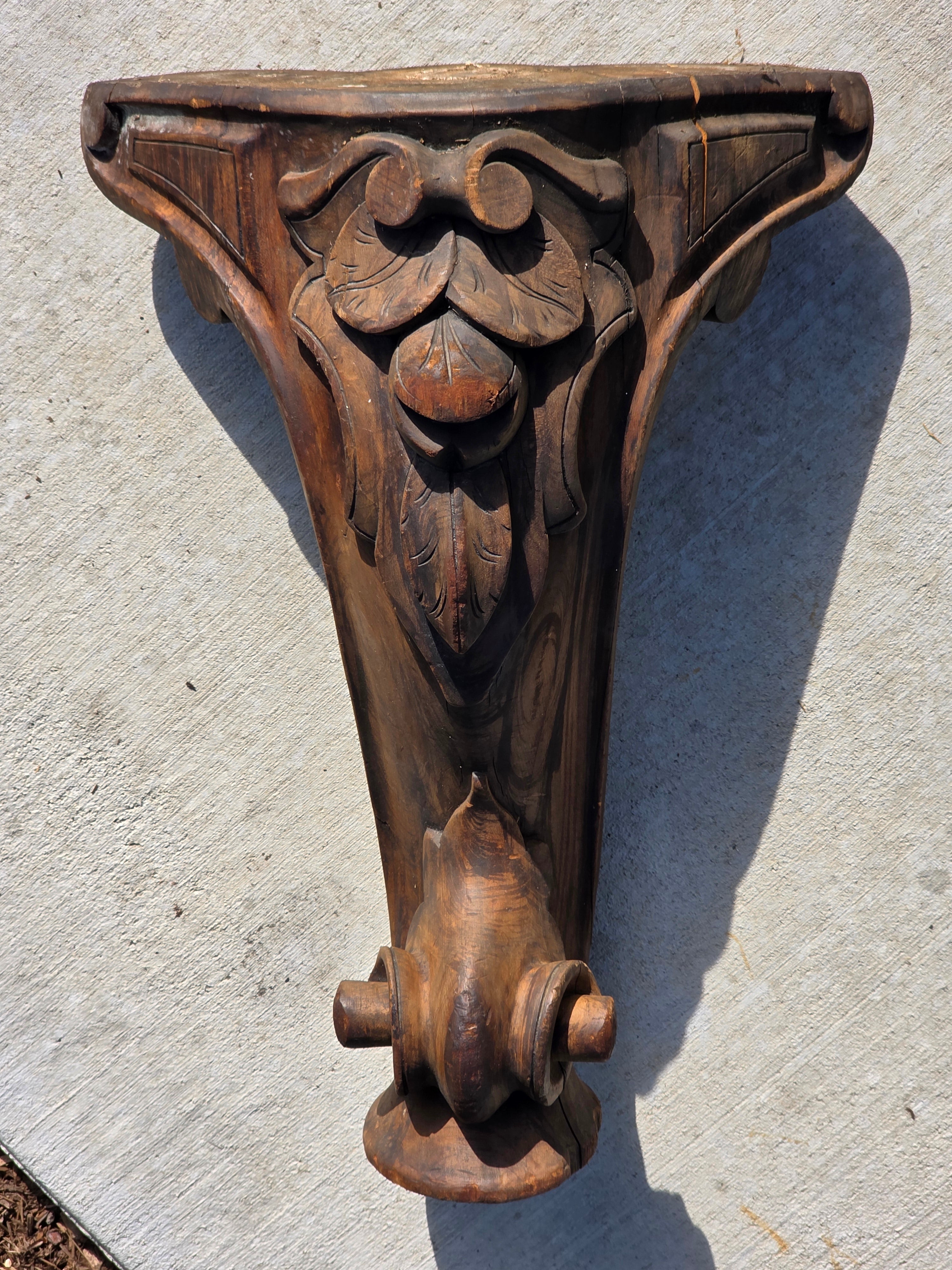 Vintage Hand-Carved Wood Pillar Candle Holder / Pedestal - Upcycled Antique Leg