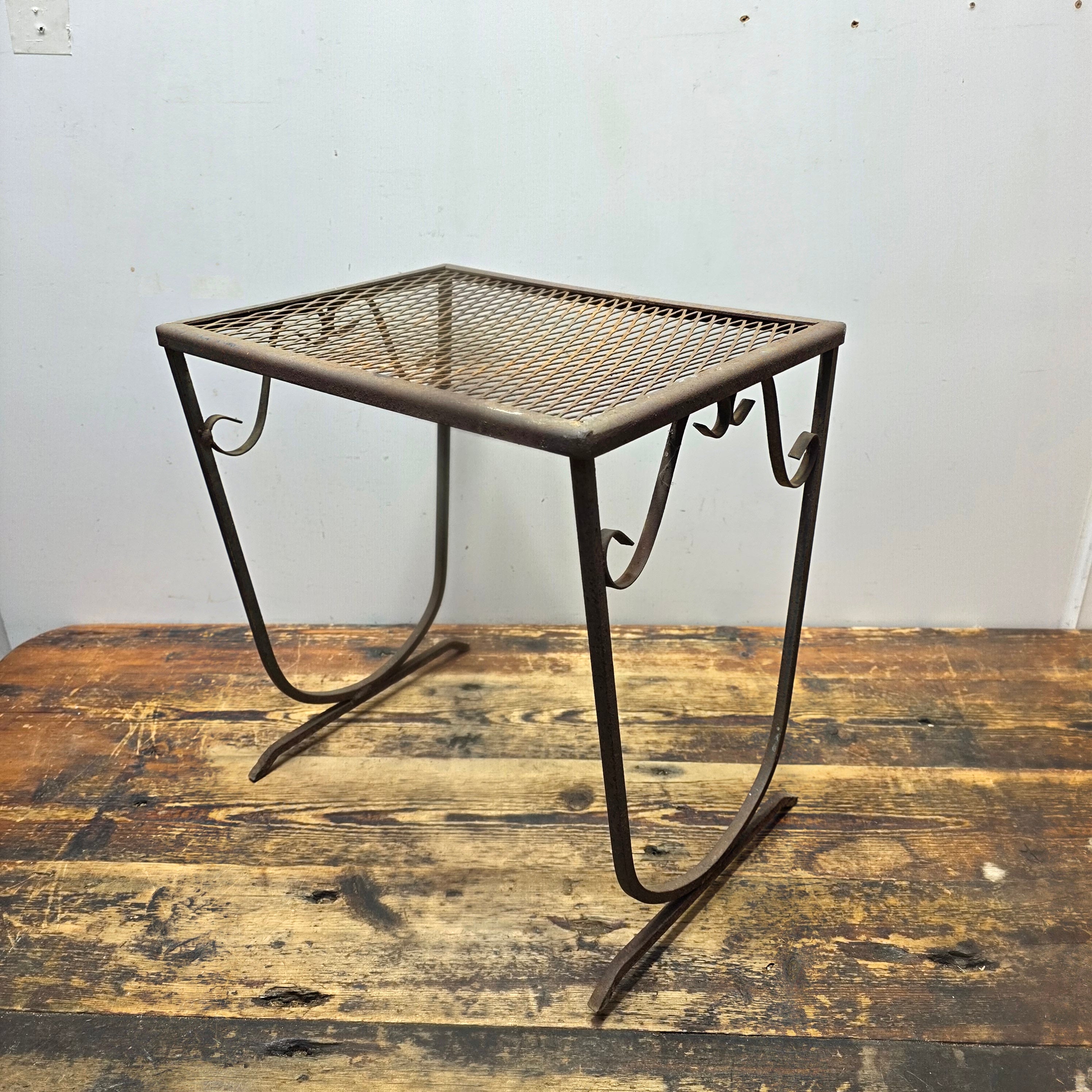 Mid-Century Modern Iron Plant Stand - In the Manner of John Salterini