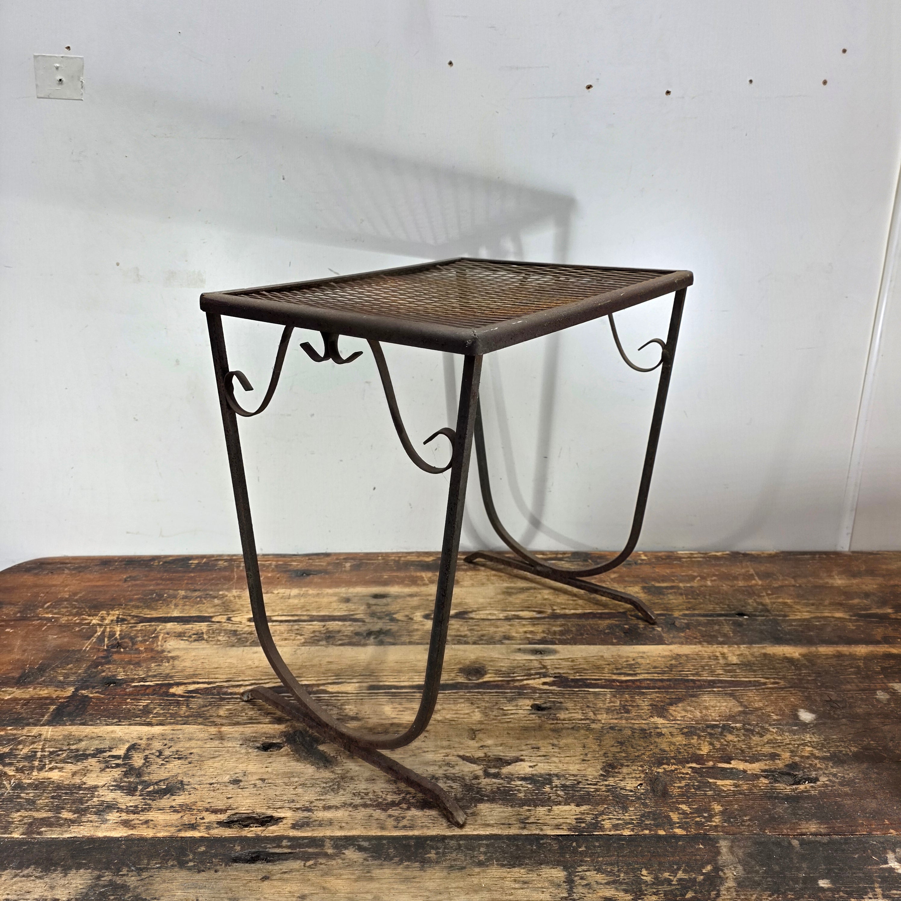Mid-Century Modern Iron Plant Stand - In the Manner of John Salterini