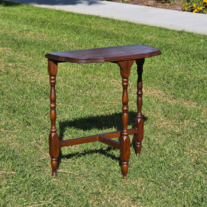 Early 20th Century Antique Half-Moon Console Table / All Slotted Screw Joinery